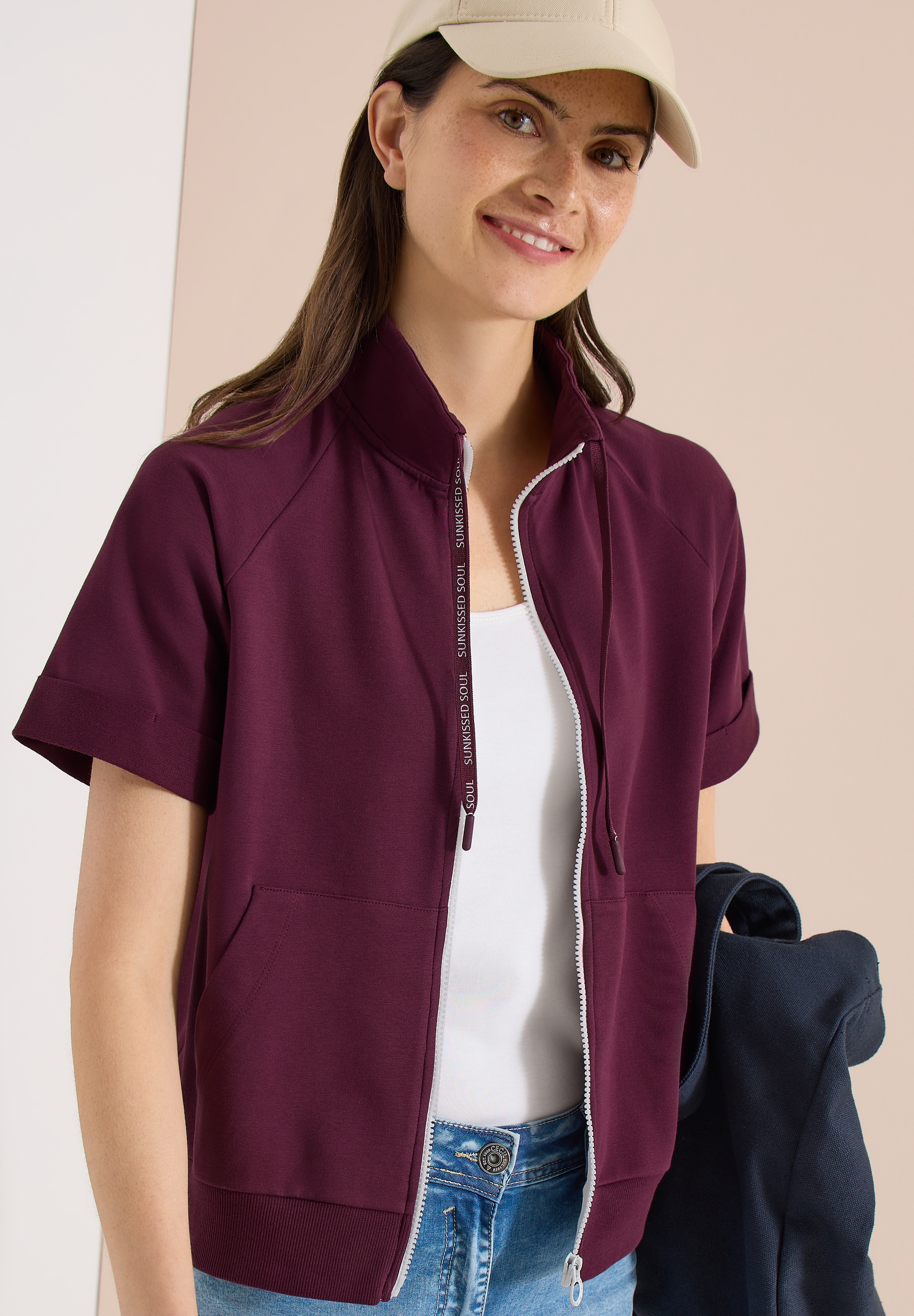 Cecil Sweatjacke mit Stehkragen