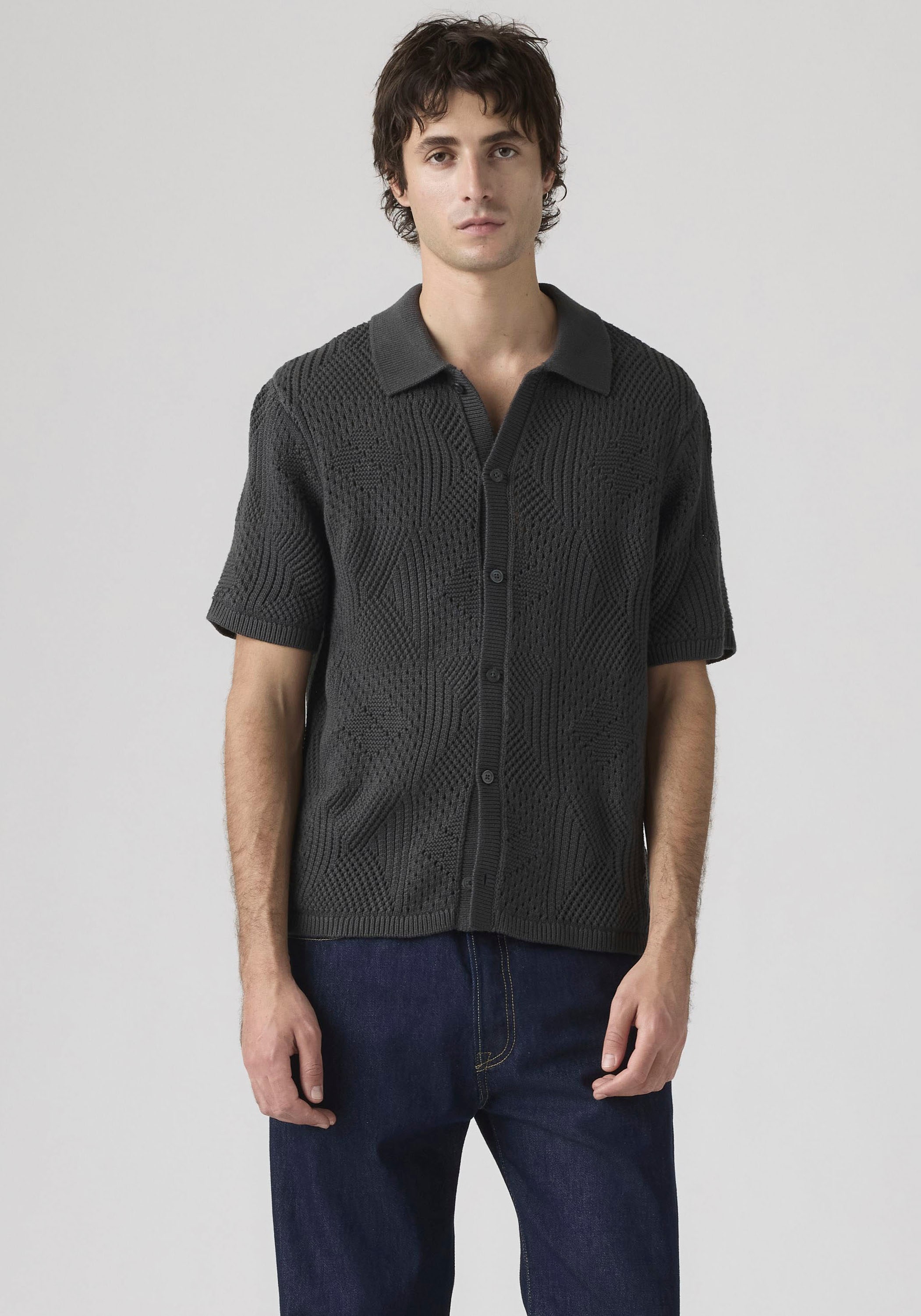 Levis Strickpullover "SWEATER CAMP SHIRT" mit Strickmuster günstig online kaufen