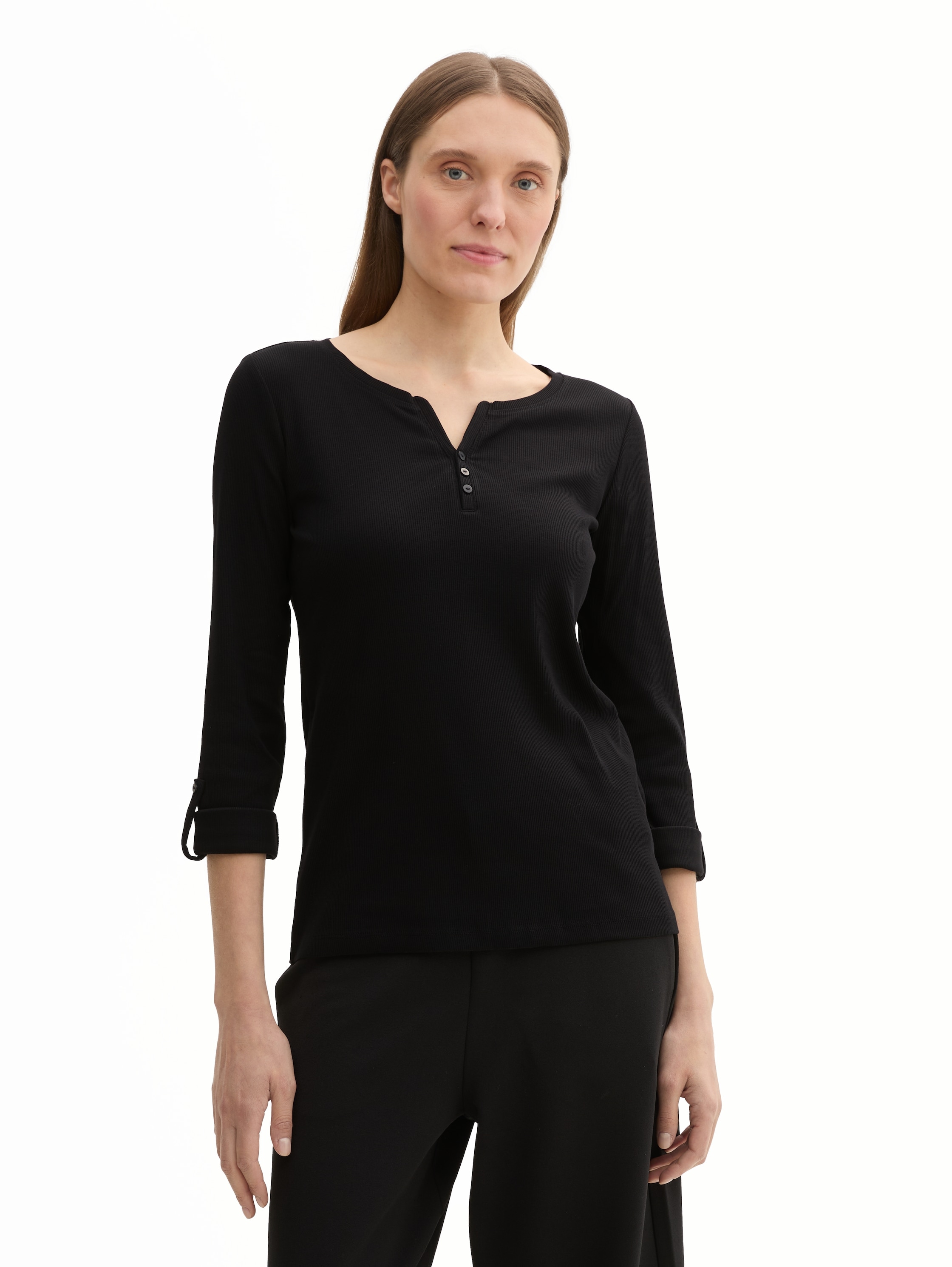 TOM TAILOR Henleyshirt, mit Turn-Up-Arm günstig online kaufen
