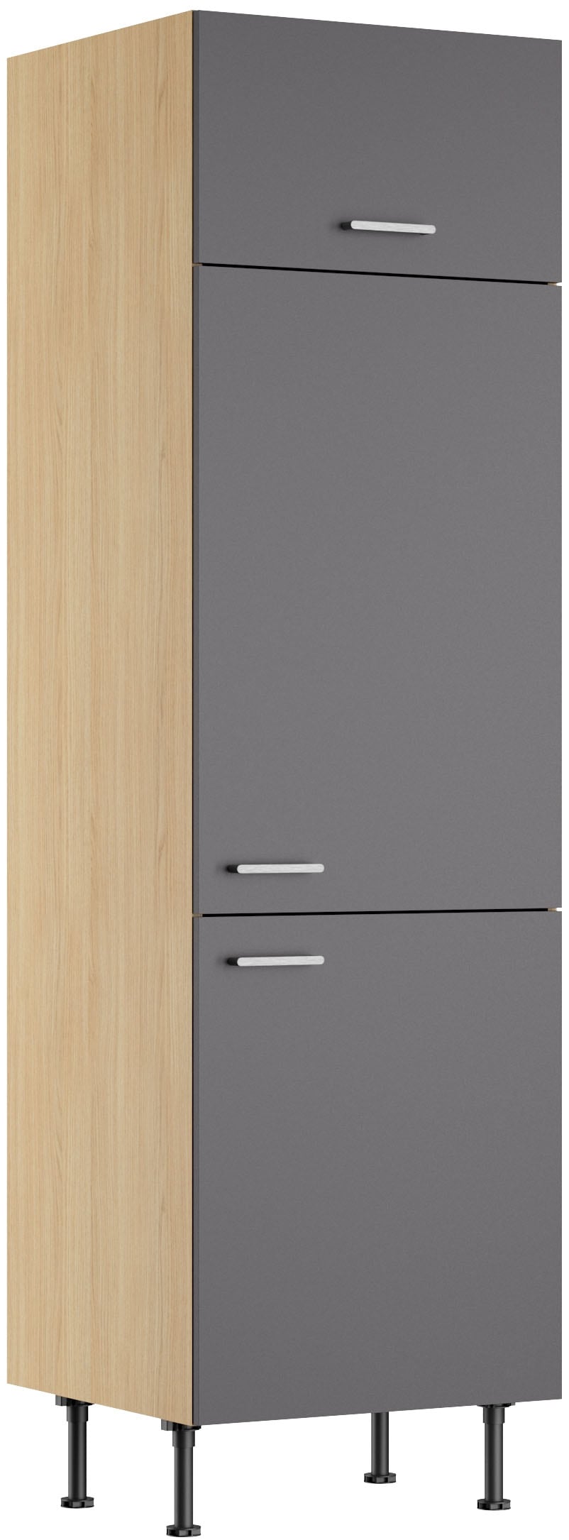 KOCHSTATION "KS-Lucy" Breite 60 cm, m. 2 Türen, 1 Klappe, Soft-Close, höhenverstellbare Füße
