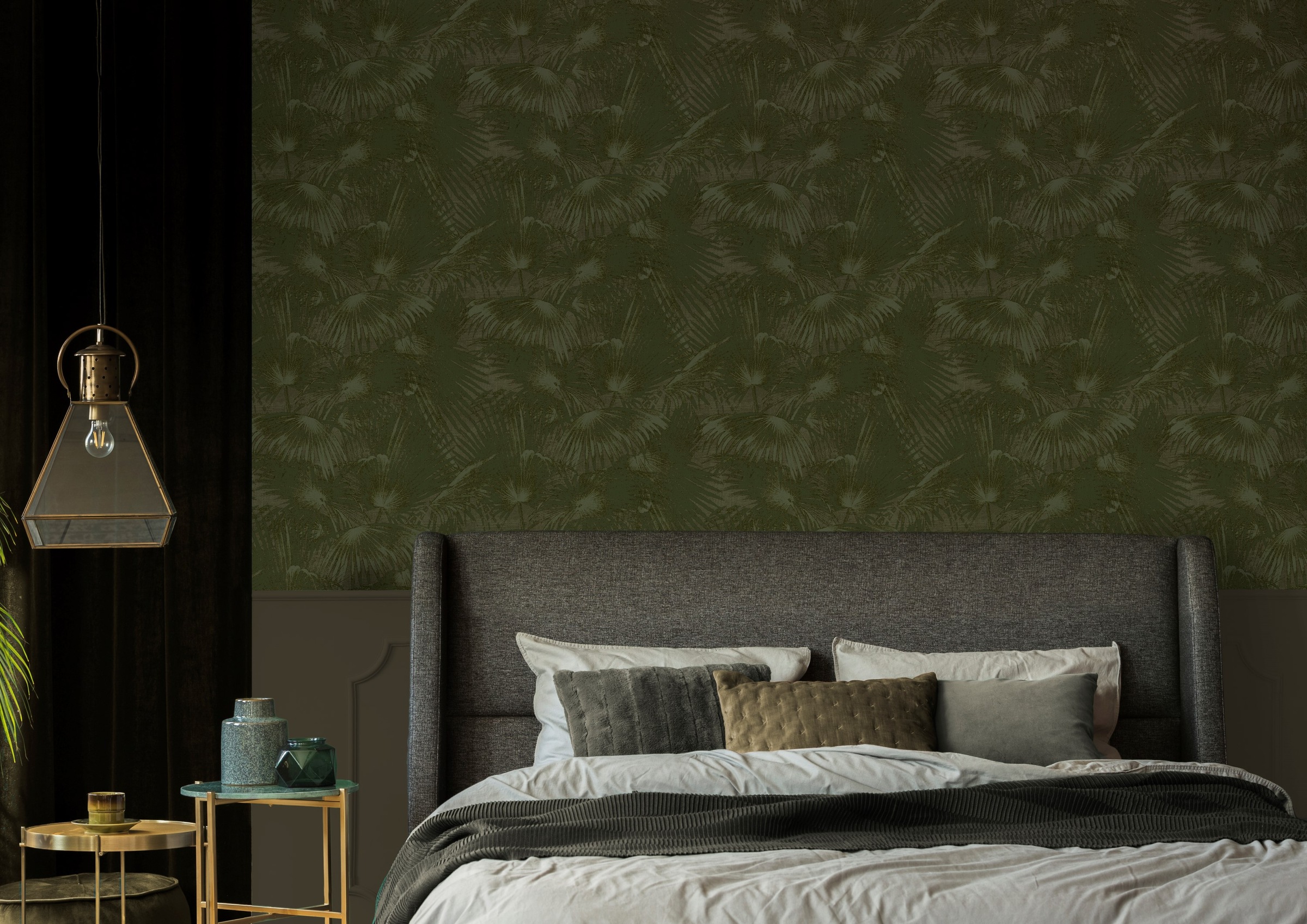 LOOKS by Wolfgang Joop Vliestapete "Palm Fan Green" botanisch floral texturiert 10mx52cm