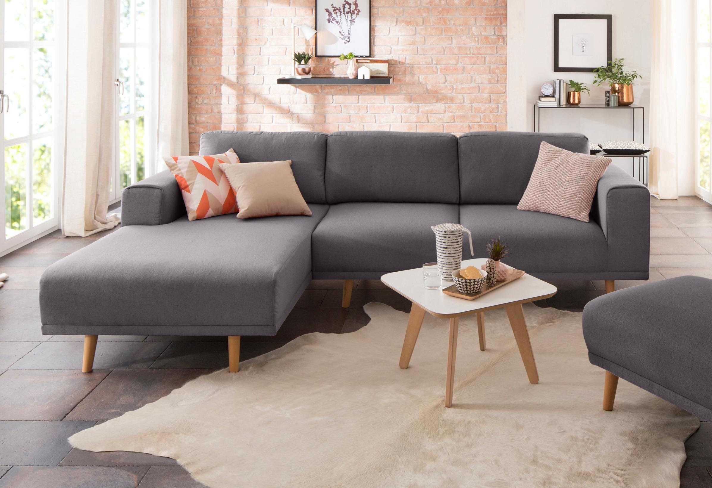 Home affaire Ecksofa »Lasse L-Form«, im scandinavischen Stil mit Holzfüßen