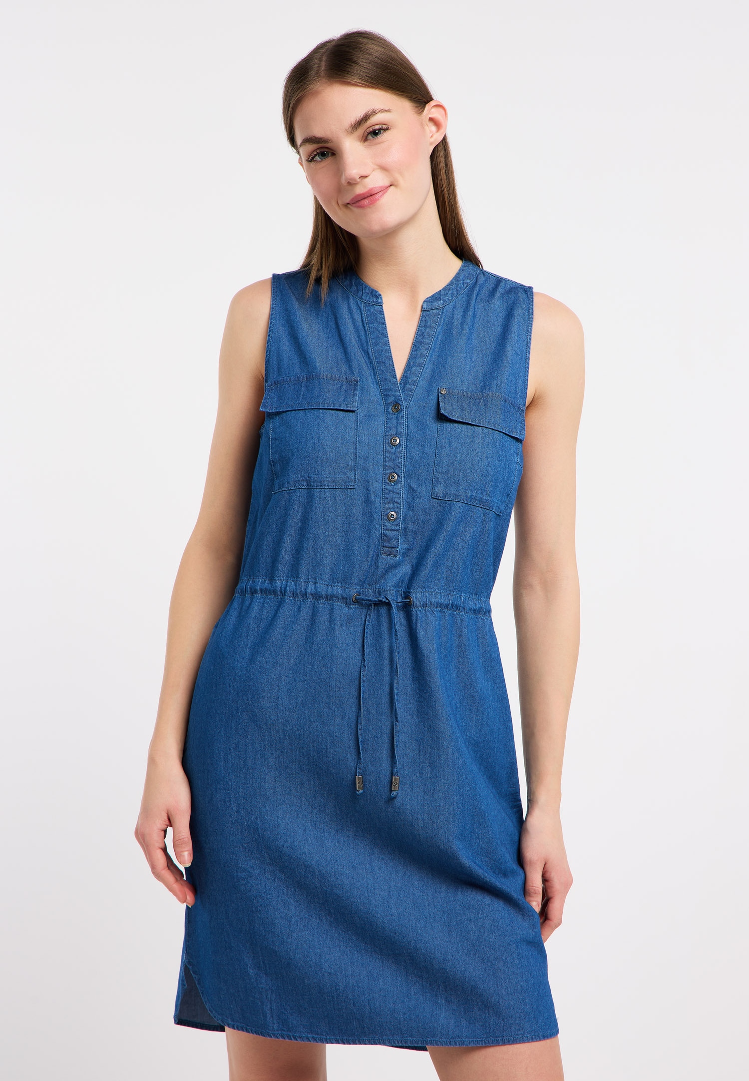 Ragwear Jeanskleid "ROISSIN DENIM" Brusttaschen Baumwoll-Viskose-Mix mit De günstig online kaufen