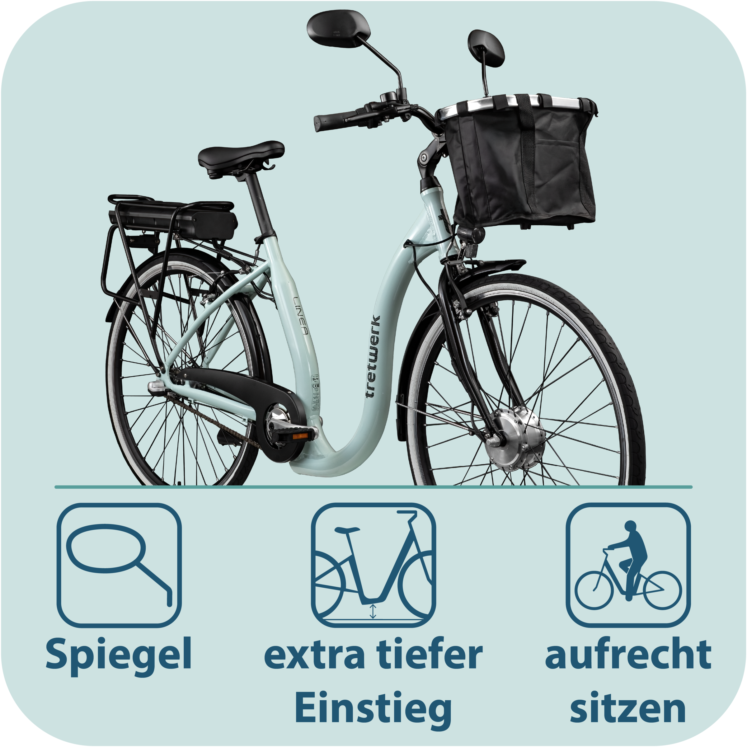 Tretwerk »Linea« 3 Gang Nabenschaltung Frontmotor 250 W