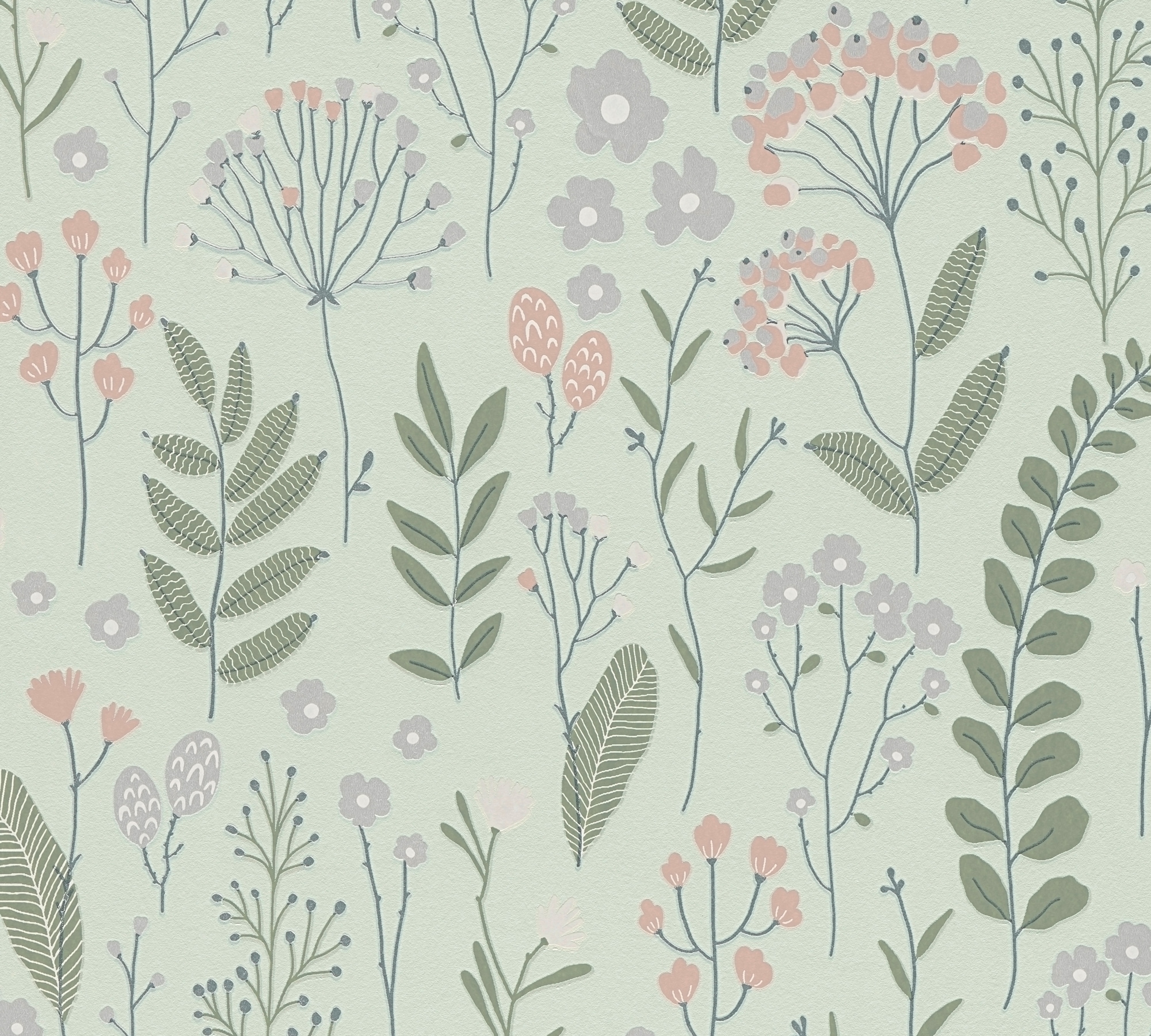 A.S. Création Vliestapete »Attractive 3 – Nordic Floral« floral aufgeschäumt Metallic, glänzend