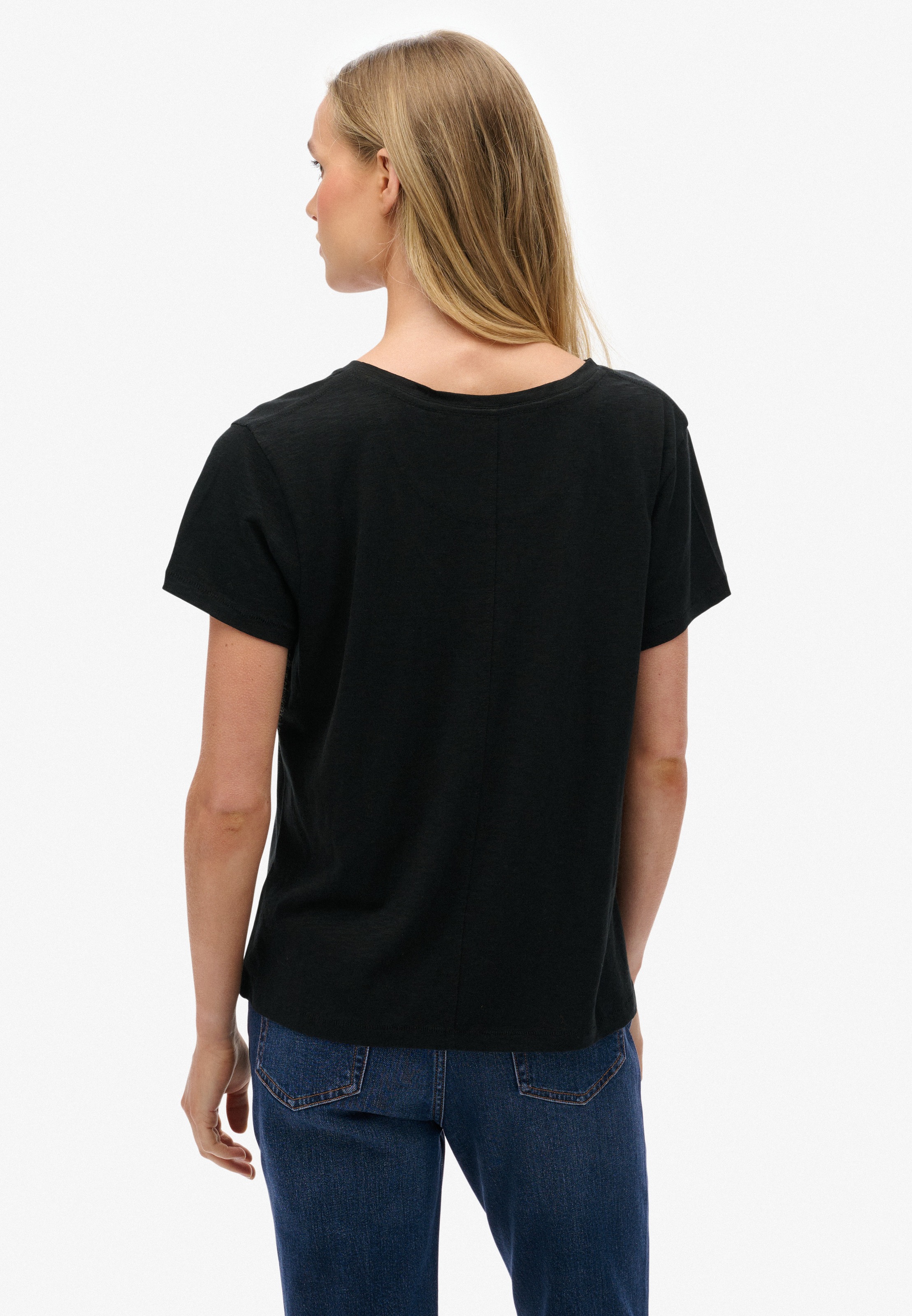 Thumbnail - Superdry T-Shirt "STUDIOS SLUB EMB VEE TEE" Baumwollmischung, relaxed fit