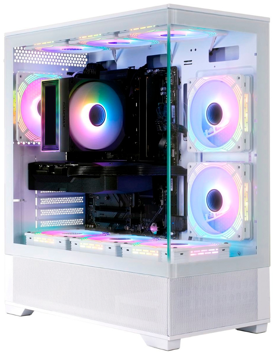 GAMEMAX Gaming-PC-Komplettsystem »MegaDeal Vista AB 2885 AMD Ryzen 5 7500F 32GB DDR5 1TB SSD RX 9070« 34 ″ AMD Ryzen 5 Radeon RX 9070 32 GB RAM 1.000 GB SSD Windows 11, DDR5 RAM+ MSI PRO MP341CQW LED-Monitor Curved 86,4cm (34")