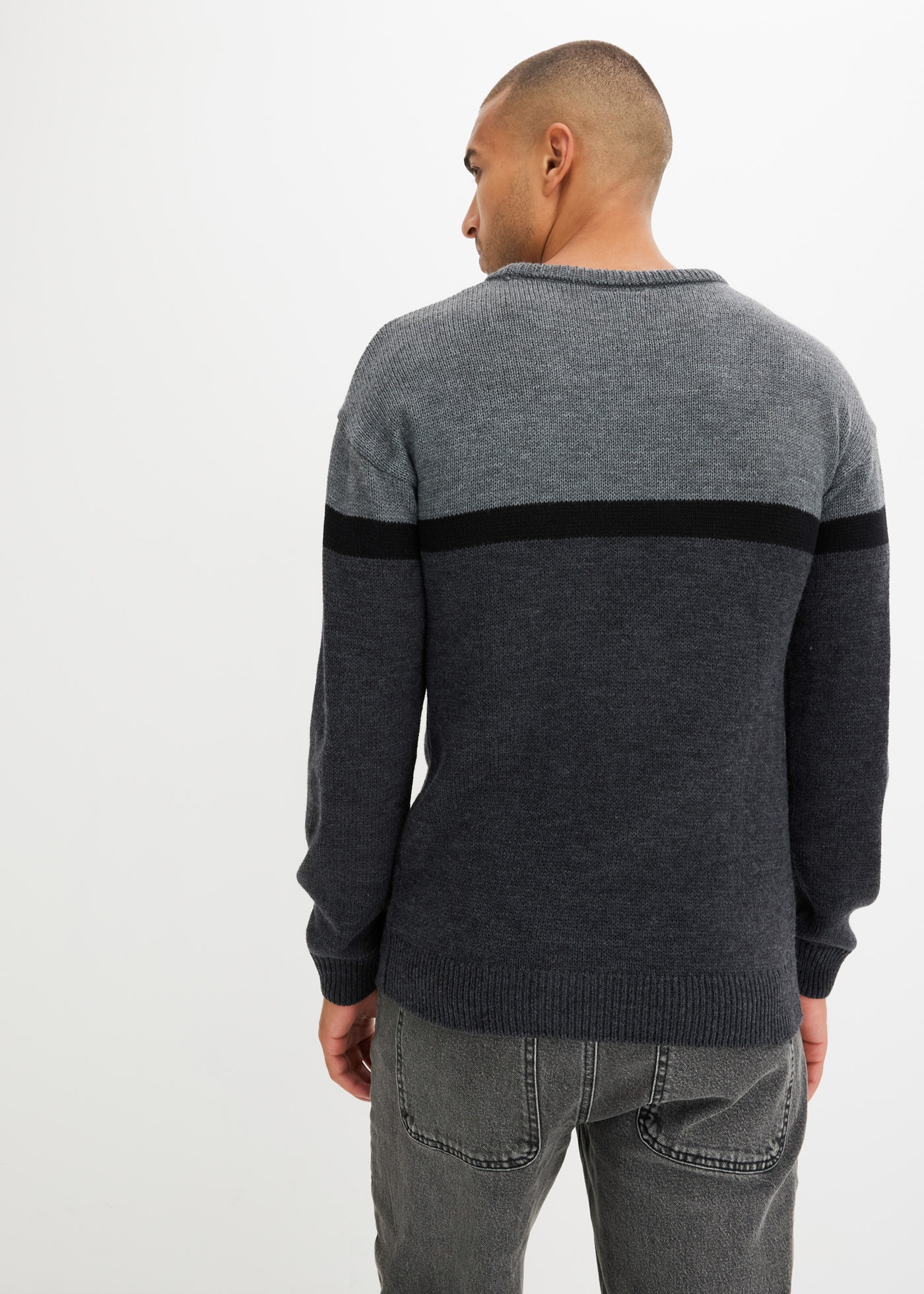 bonprix Strickpullover aus Polyacryl, mit Rundhalsausschnitt, Regular Fit