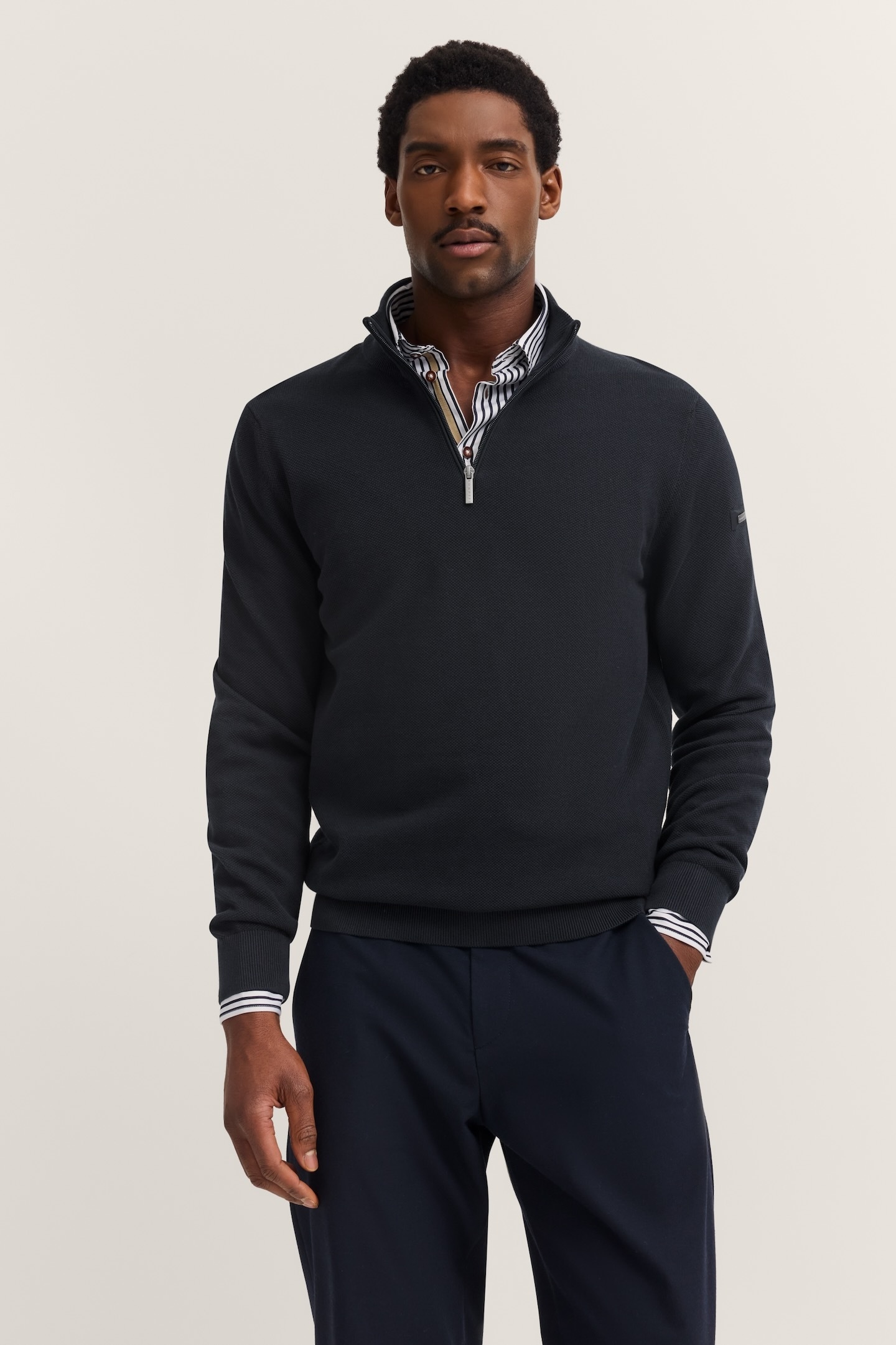 bugatti Strickpullover mit Logostickerei günstig online kaufen