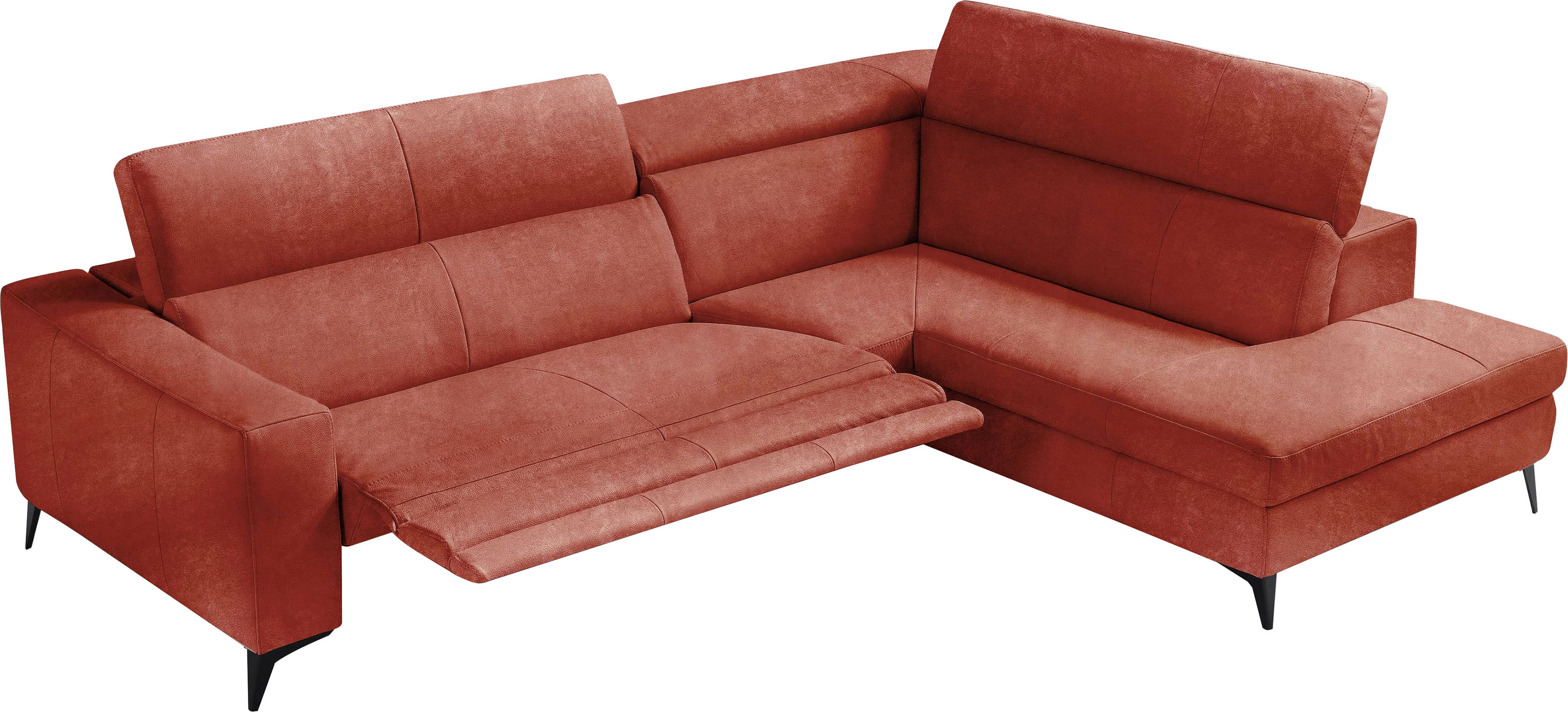 Egoitaliano Ecksofa "Edith, Designsofa mit hohem Sitzkomfort, Breite 269cm, L-Form" inkl. elektrischer Relaxfunktion und manuell verstellbaren Kopfteilen