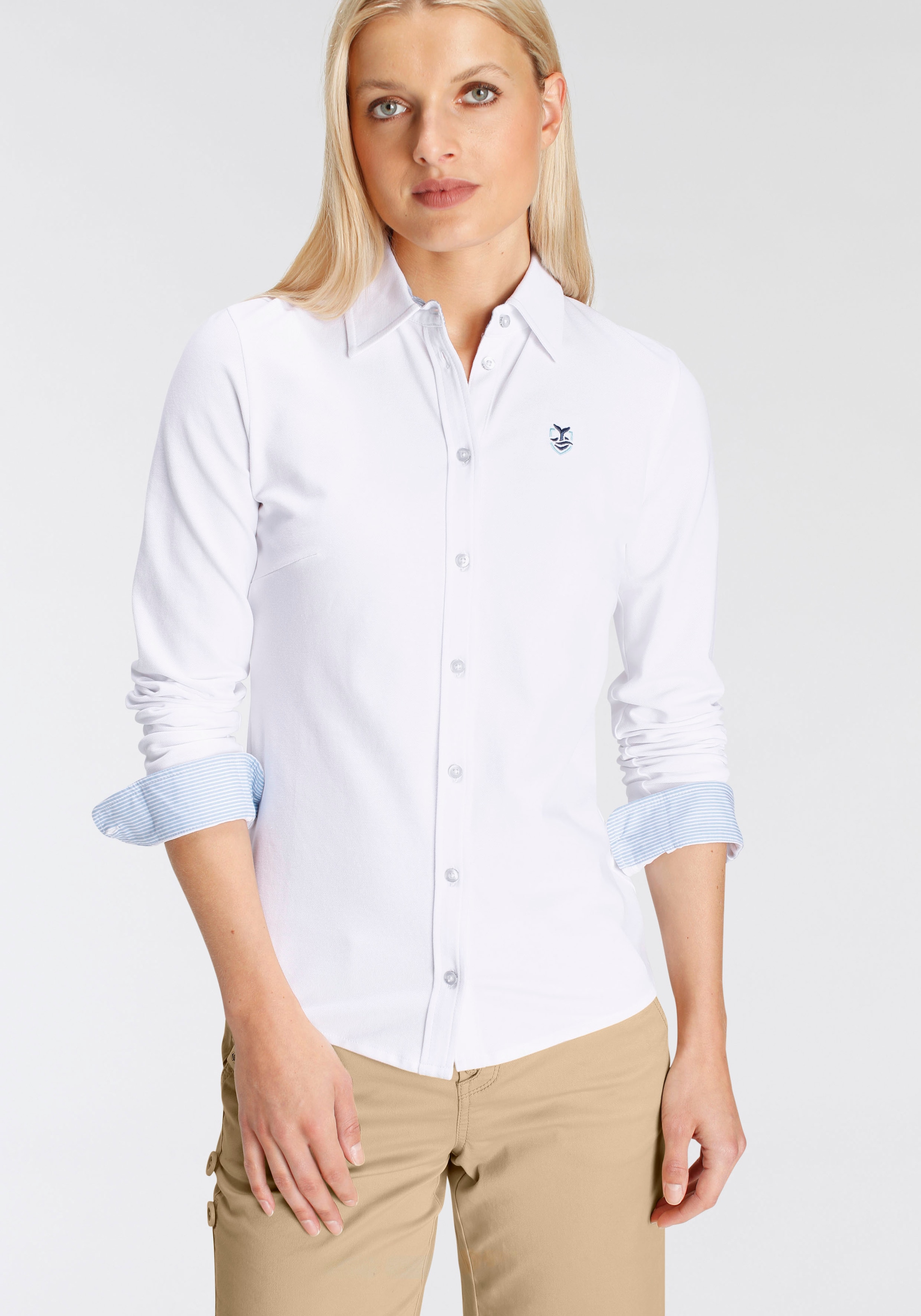 Shirtbluse, ---NEUE und Polokragen online BAUR Kontrastdetails DELMAO bestellen MARKE! | mit