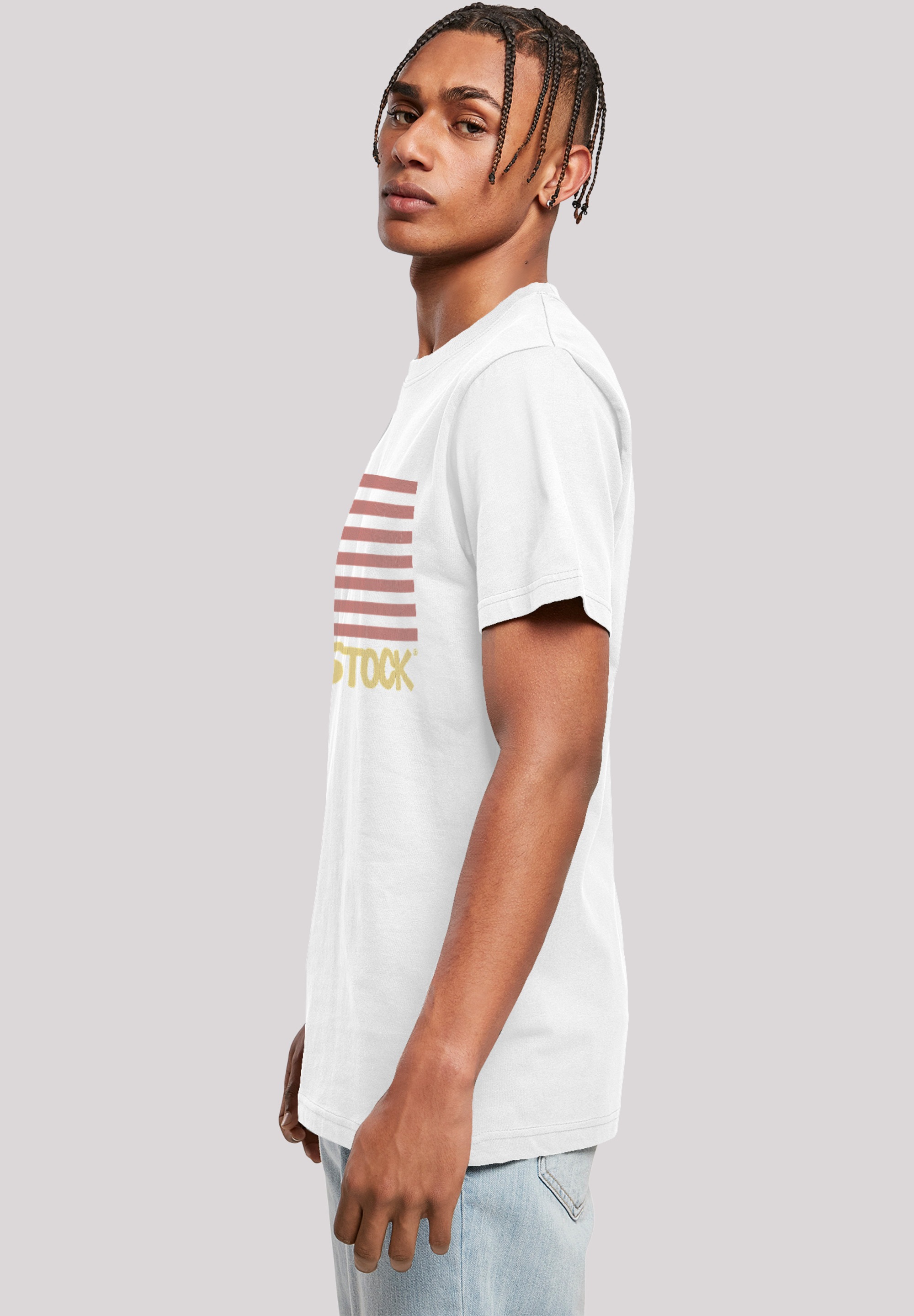 F4NT4STIC T-Shirt »Woodstock USA Flag«, Herren,Premium Merch,Regular-Fit,Basic,Bandshirt