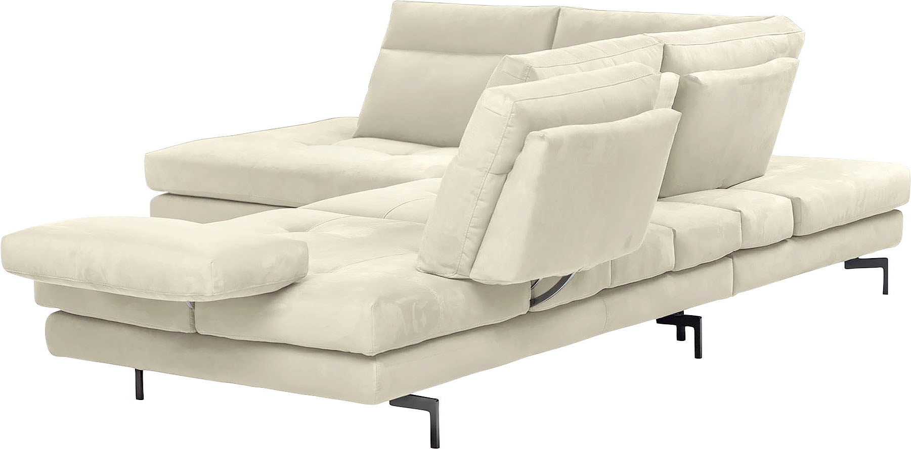 CALIA ITALIA Ecksofa »Toby Wing, L-Form, Designsofa mit sensationellem Sitzkomfort«, Sitztiefenverstellung, funktionale Ecke, Füße in schwarz matt