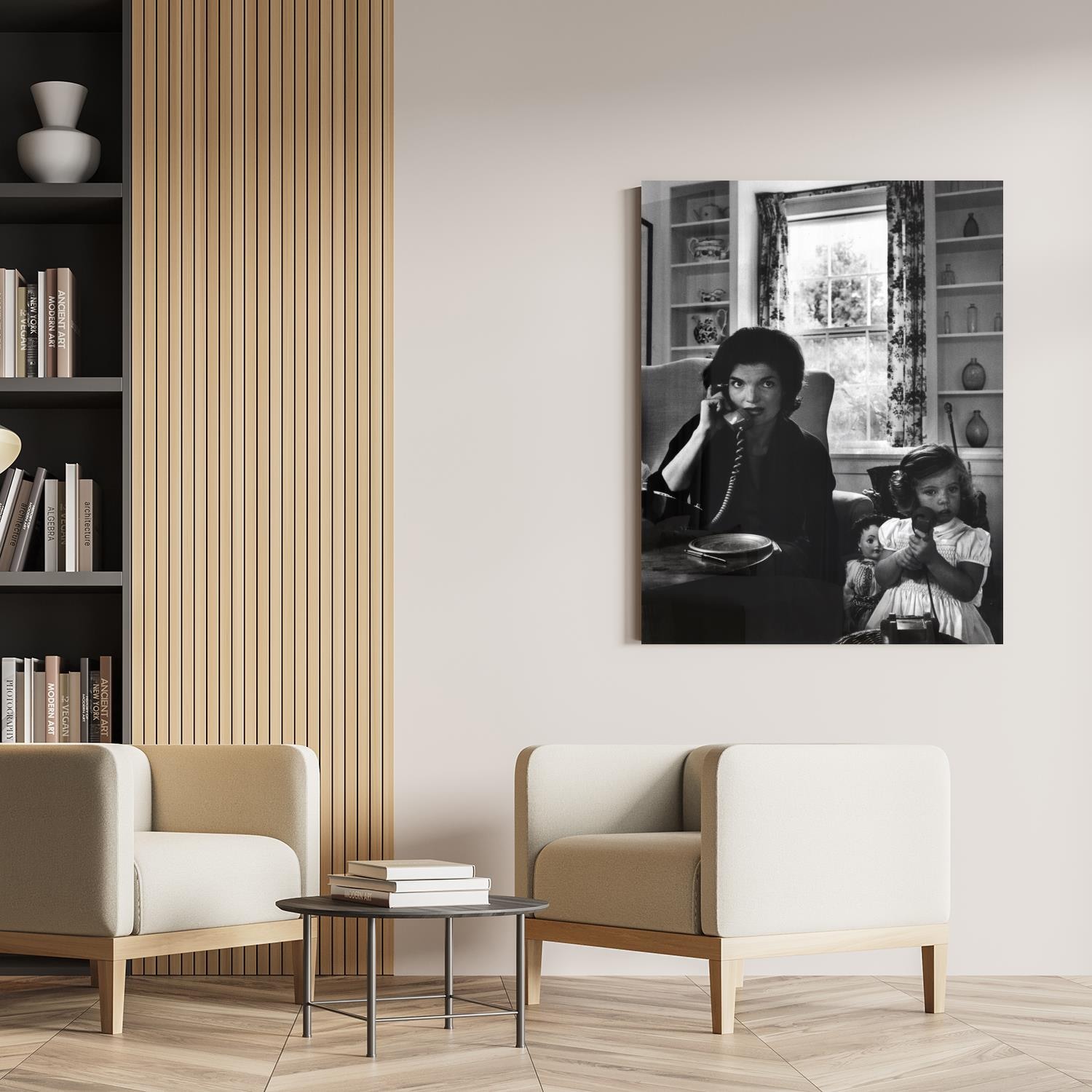 queence Acrylglasbild "The Phone", Schwarz-Weiß-Frau-Stars-Portrait-Foto-Fi günstig online kaufen