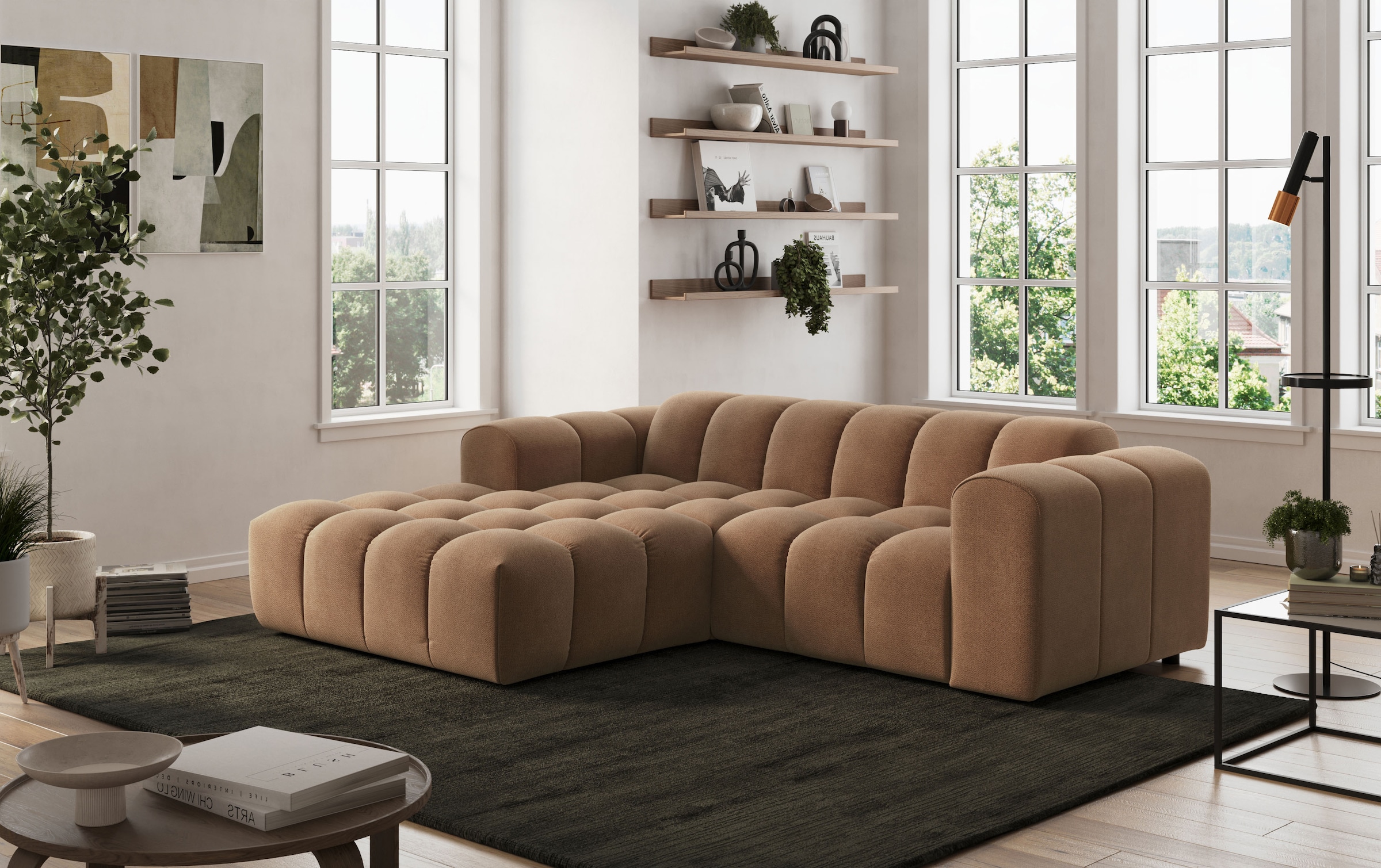 COTTA Ecksofa »Rocco L-Form, B: 248 cm, modernes Bubble-Sofa, großzügiger Sitzkomfort« Wohnlandschaft-Charakter, frei stellbar, modernes Design