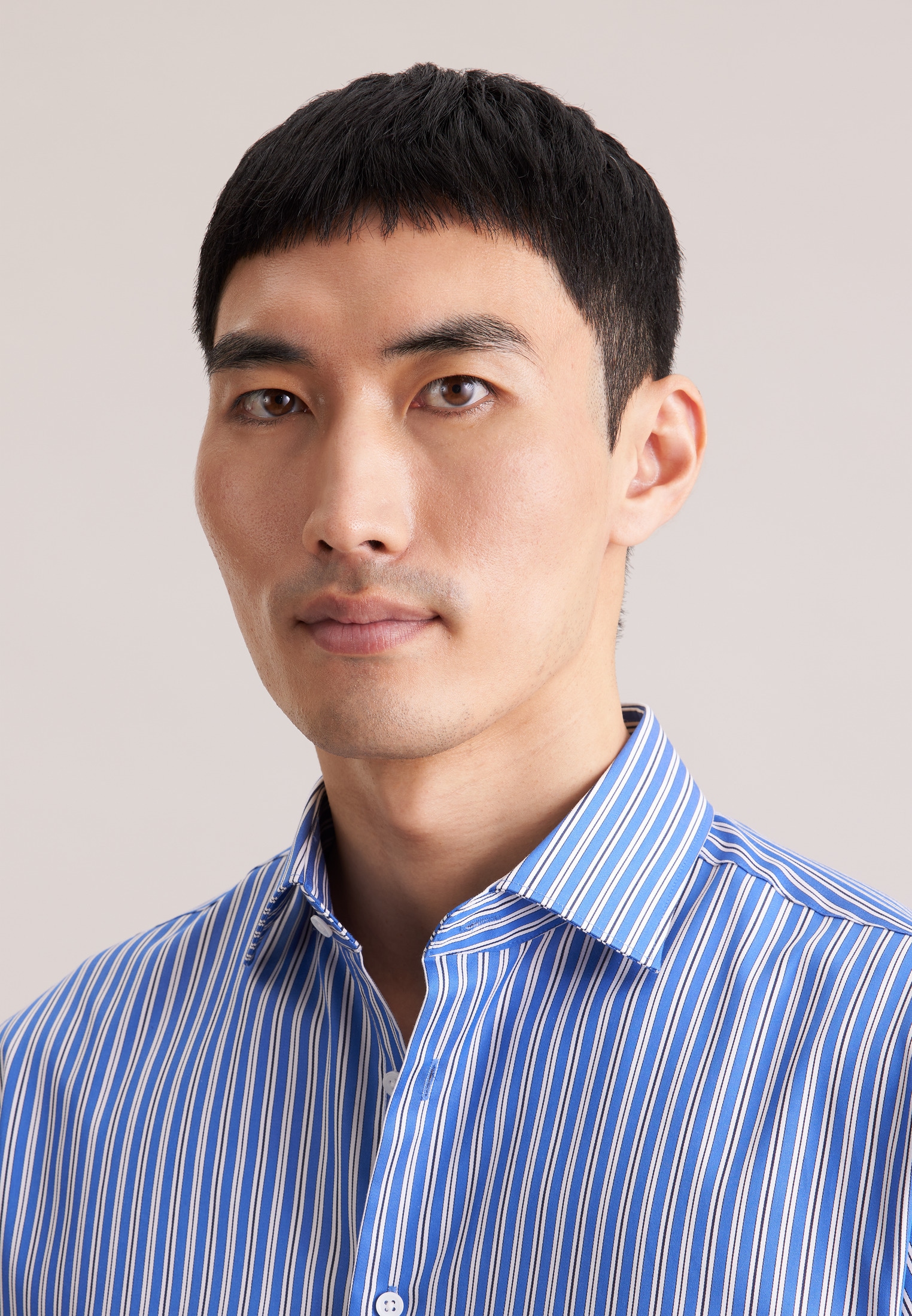 Thumbnail - seidensticker Businesshemd "Schwarze Rose" Regular 1/1 Kentkragen Gestreift