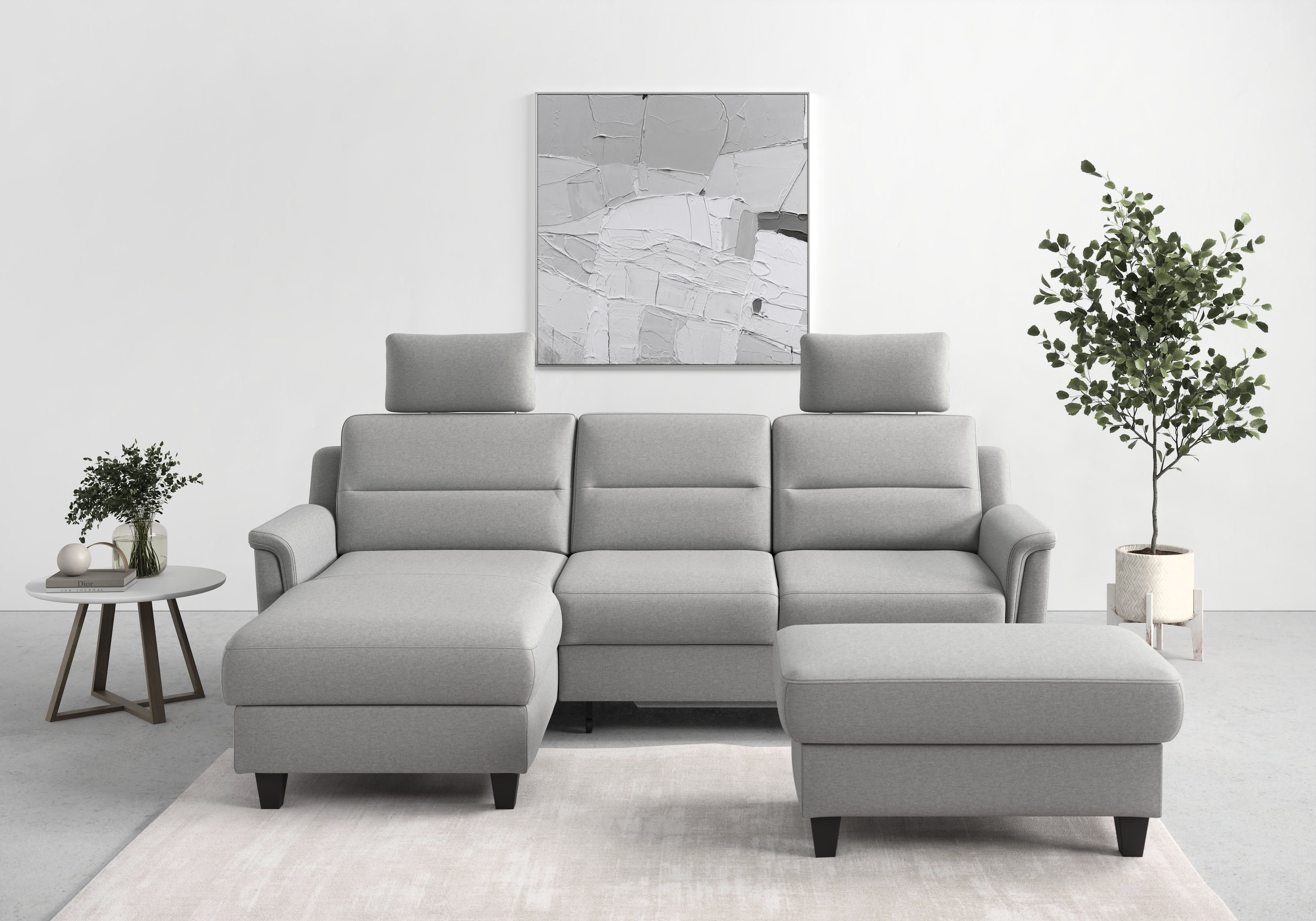 sit&more Ecksofa "Farö L-Form" inklusive Federkern, wahlweise mit Schlaffunktion und Bettkasten