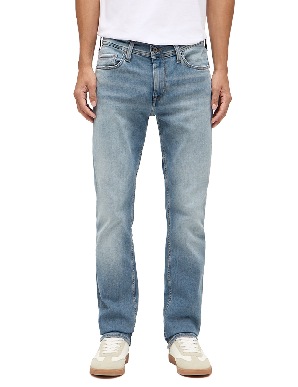 MUSTANG Herren Slim-fit-Jeans "Herren Style Vegas Slim", blau, Gr. 28, unifarben, 94% Baumwolle, 4% Elastomultiester, 2% Elasthan, Jeans
