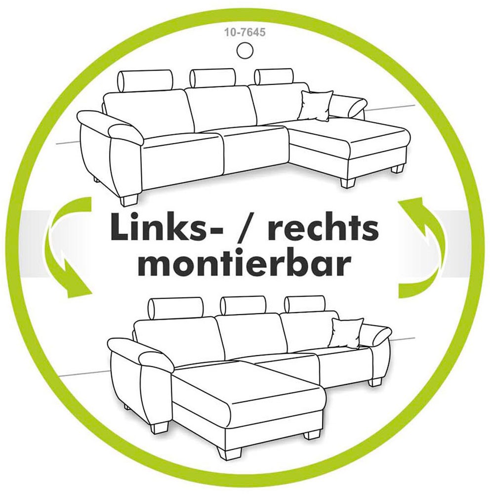 Jockenhöfer Gruppe Ecksofa »Starlight, mit dimmbarer LED-Beleuchtung«, Gästebettfunktion; Stauraum/Bettkasten, mit Kissen