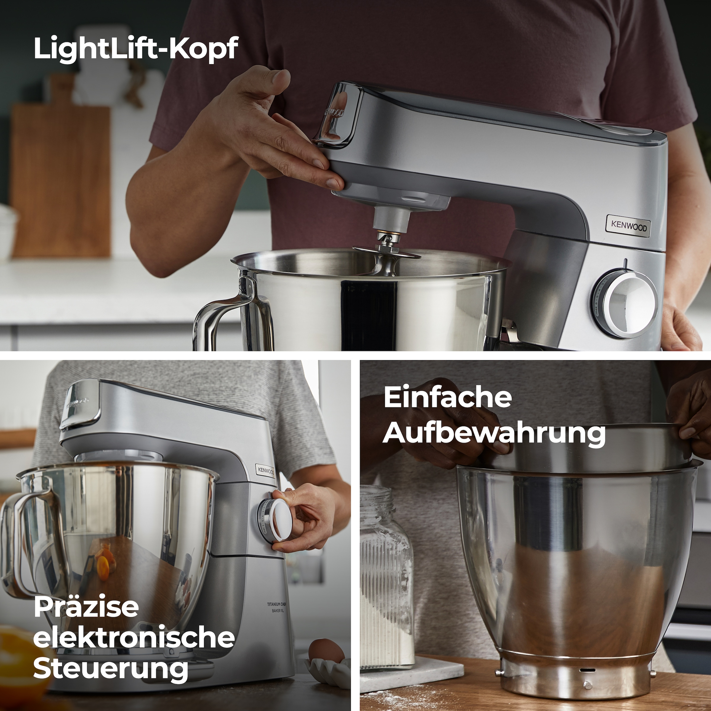 KENWOOD Küchenmaschine »Titanium Chef Baker XL KVL85.224SI i«, inkl. umfangreiches Zubehör, integrierter EasyWeigh Waage