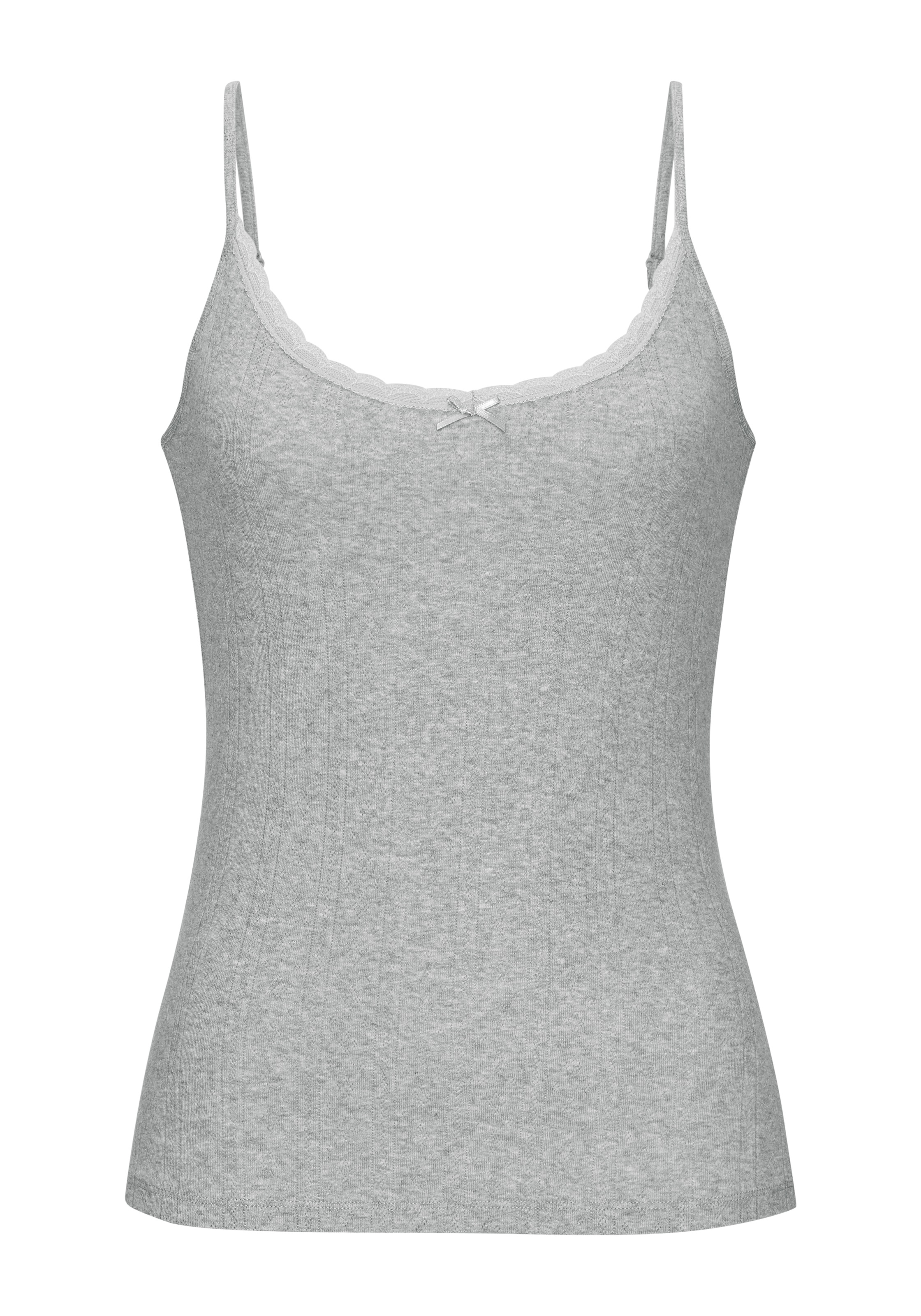 Vivance Spaghettitop, (2er-Pack), aus weichem Pointelle-Strick mit Spitze