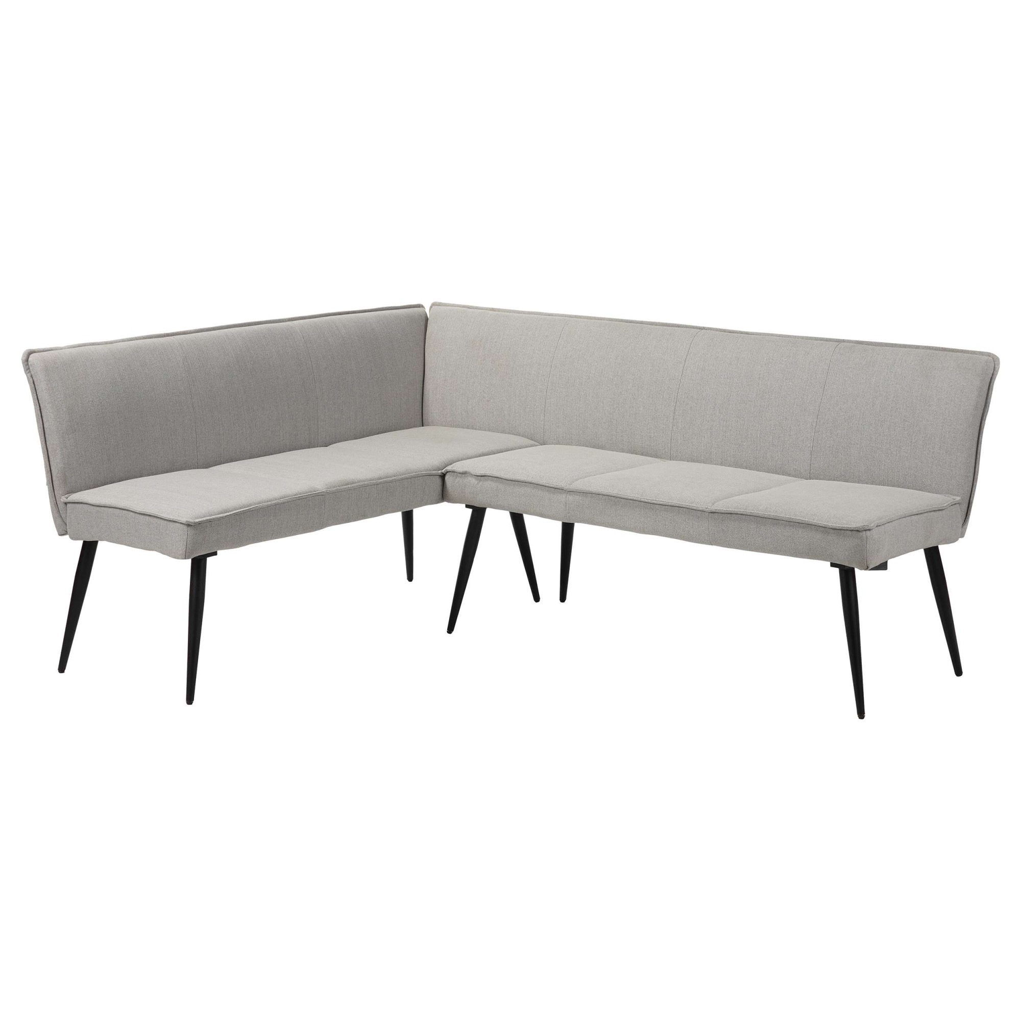 Essbank OTTO HOME "Ianna", hellgrau, schwarz, B:190.139cm H:82cm T:62cm, 100% Polyester, Sitzbänke, Essbank, schwarze Metallbeine, pflegeleichtem Webstoff Bezug, Breite 193 cm