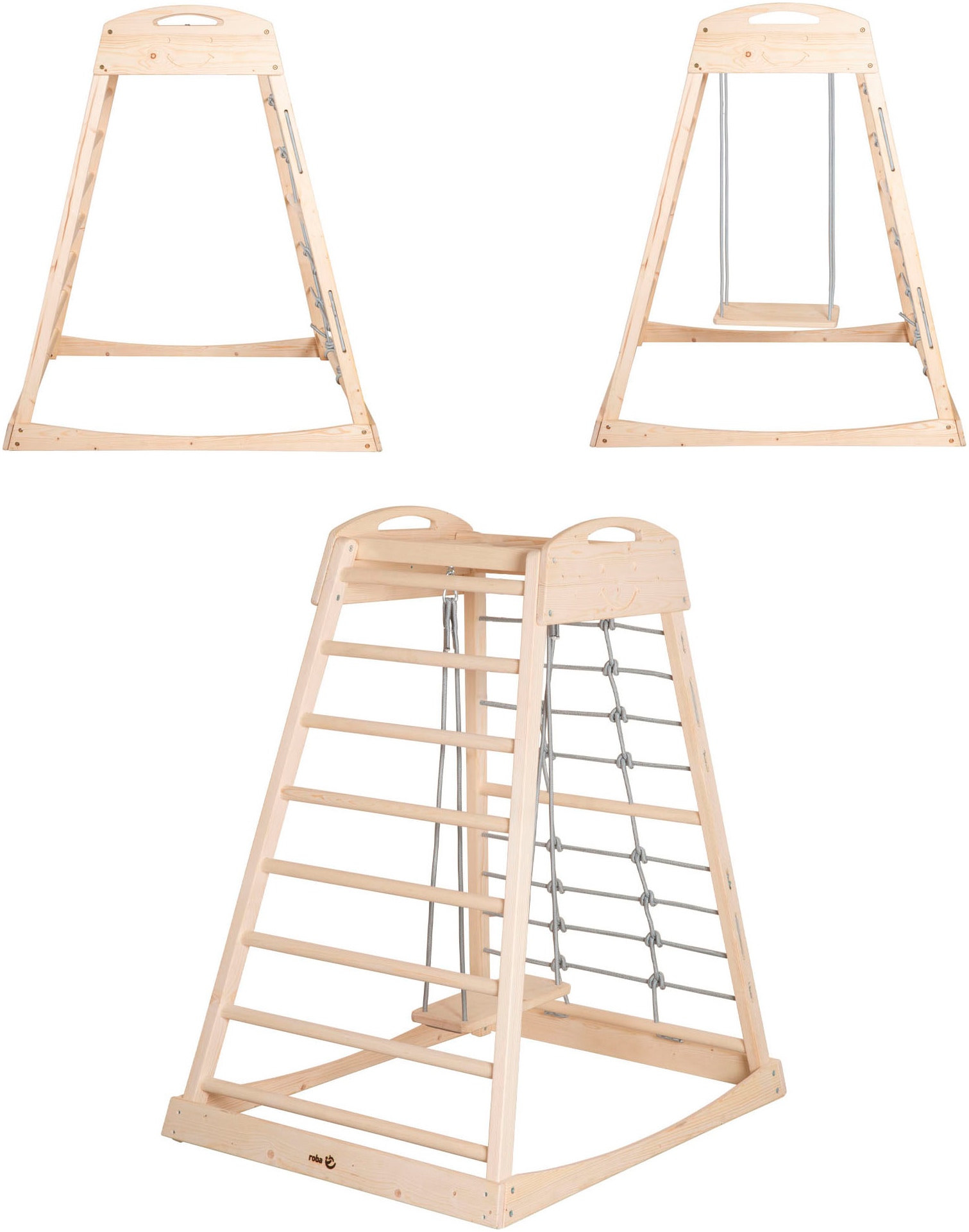 roba® Klettergerüst »Montessori Indoor Spielturm«, Belastbar bis 70 kg