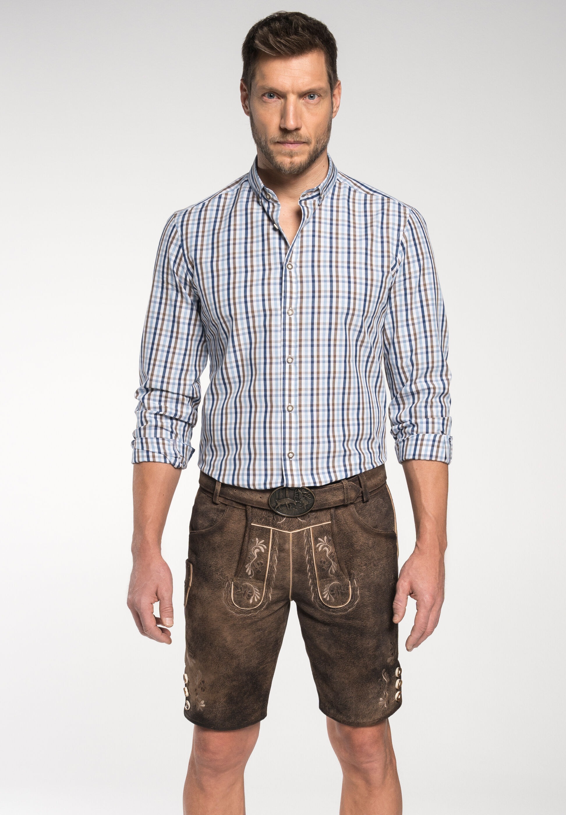 Spieth & Wensky Lederhose »Spieth & Wensky Lederhose Fredo«  Trachten Lederhose mit Gürtel und Hirschmotiv