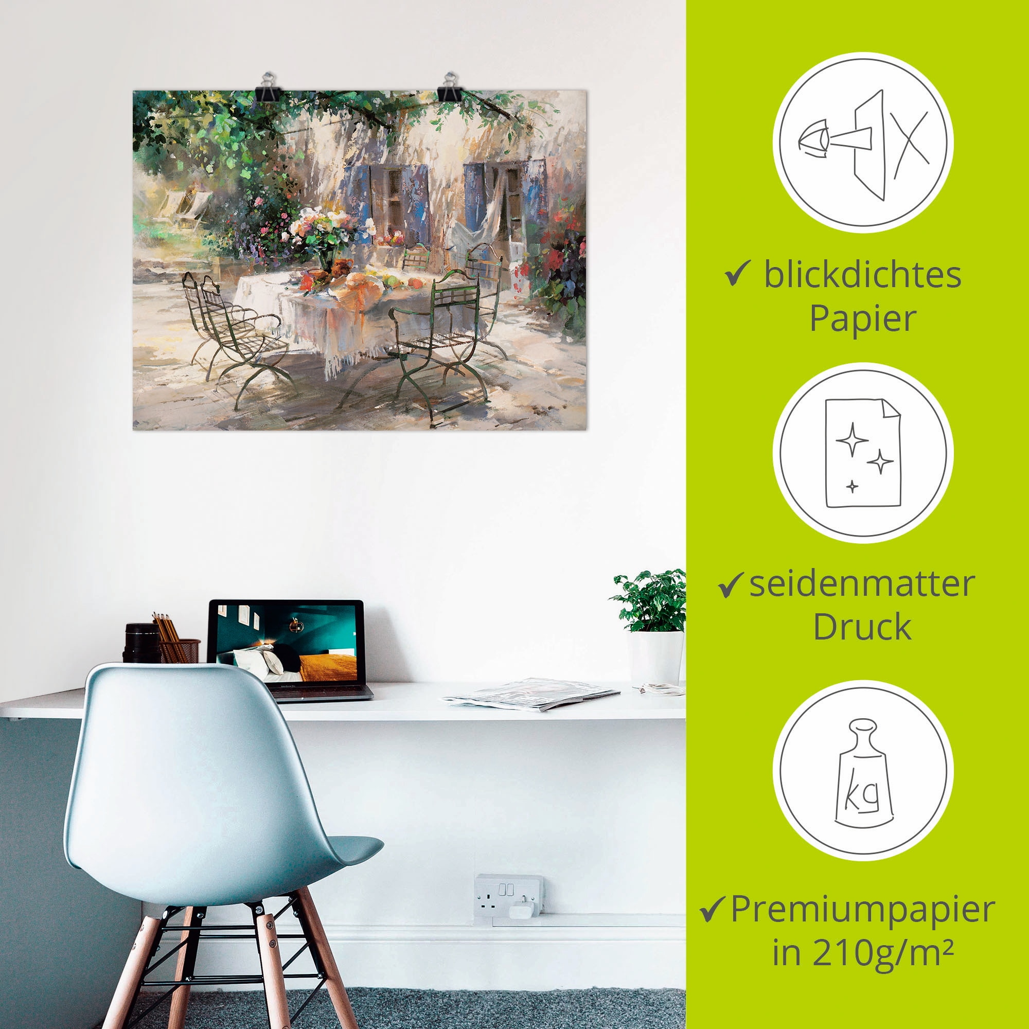 Artland Wandbild »Schatten Garten«, Garten, (1 St.), als Leinwandbild, Poster, Wandaufkleber in verschied. Größen