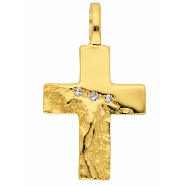 Adelia´s Kettenanhänger »333 Gold Kreuz Anhänger mit Zirkonia«, mit  Zirkonia Goldschmuck für Damen & Herren online kaufen | BAUR