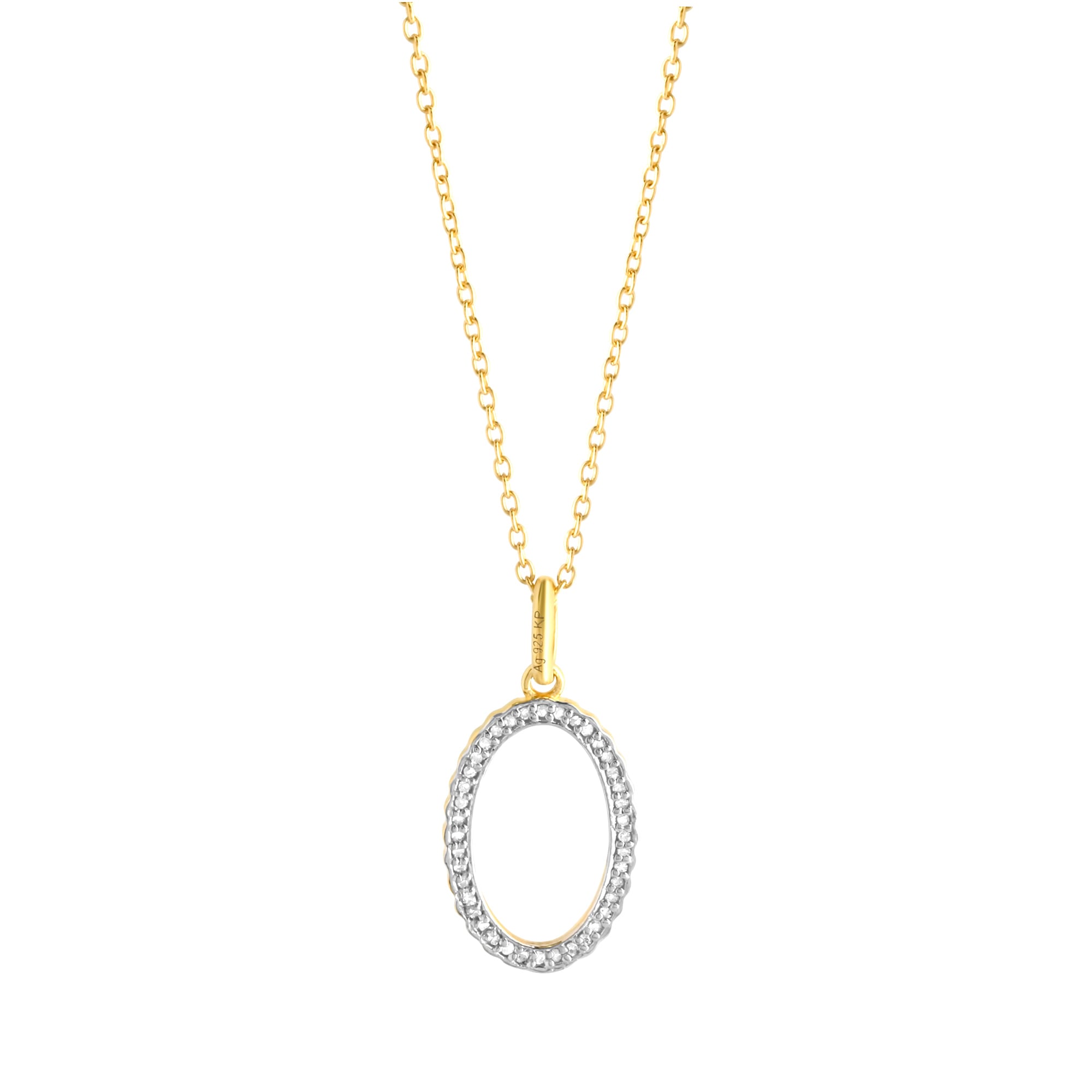 Diamonds by Ellen K. Kette mit Anhänger »925 Sterling Silber vergoldet gelb zweifarbig Diamant 0,11ct.«