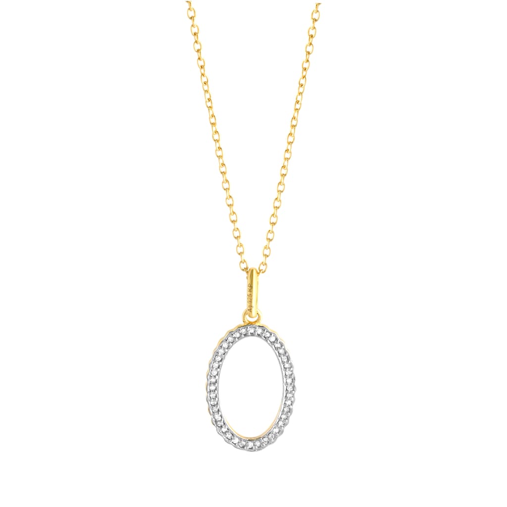 Diamonds by Ellen K. Kette mit Anhänger »925 Sterling Silber vergoldet gelb zweifarbig Diamant 0,11ct.«