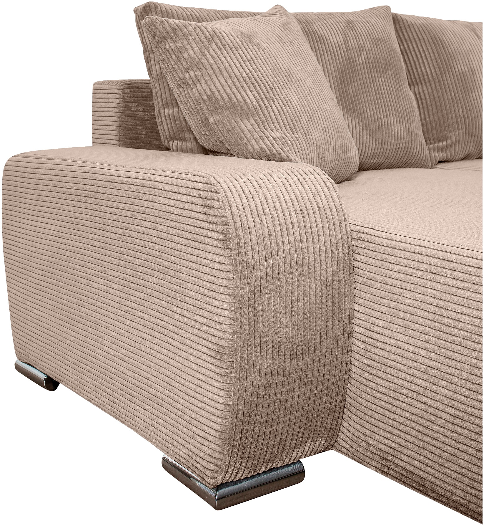 COLLECTION AB Wohnlandschaft »Paola U-Form«, mit Schlaffunktion, Stauraum, Zierkissen und Bonnellfederkern, Cord