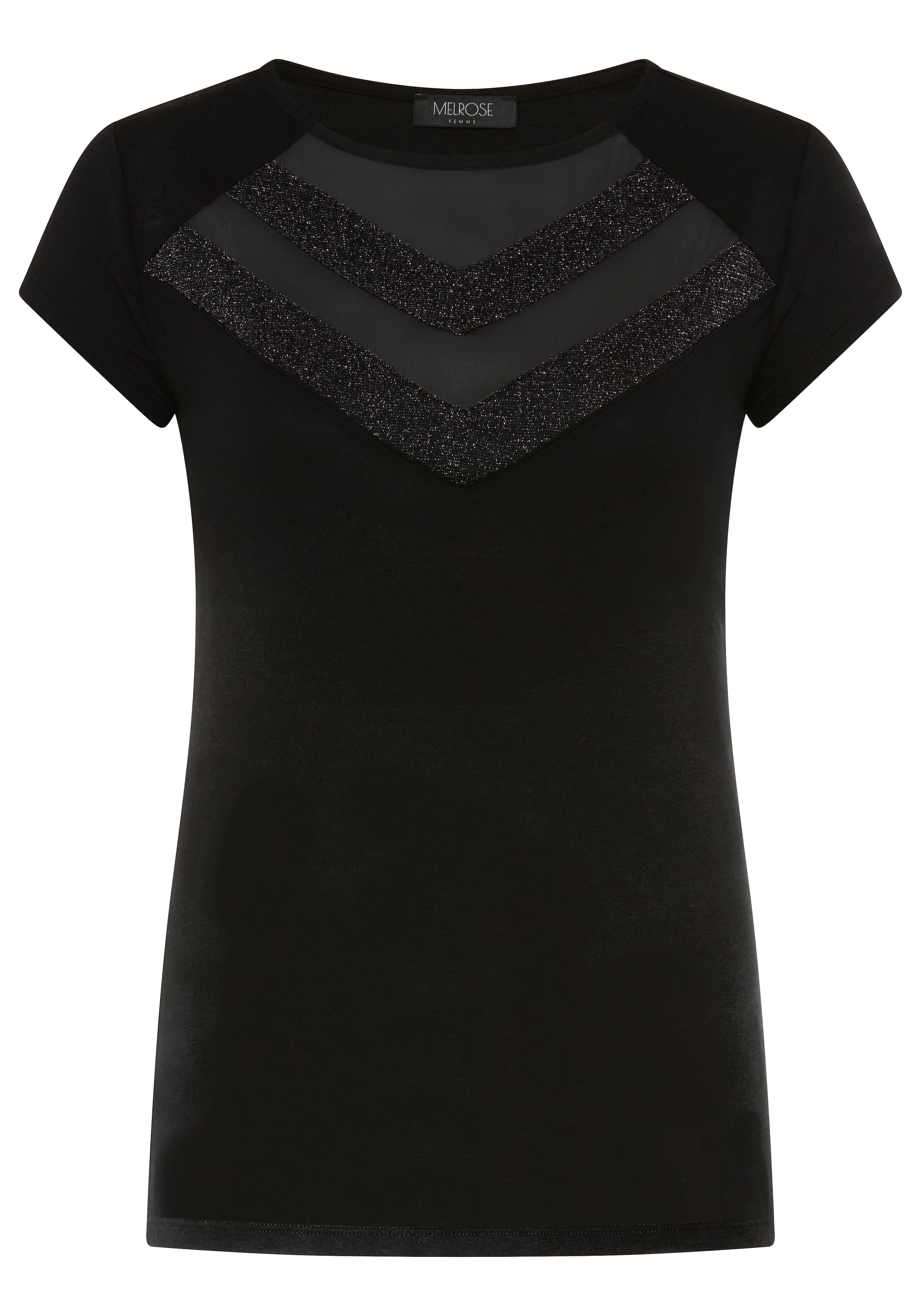 Melrose T-Shirt Kurzarm,  sehr figurbetonte Passform,  Rundhalsausschnitt