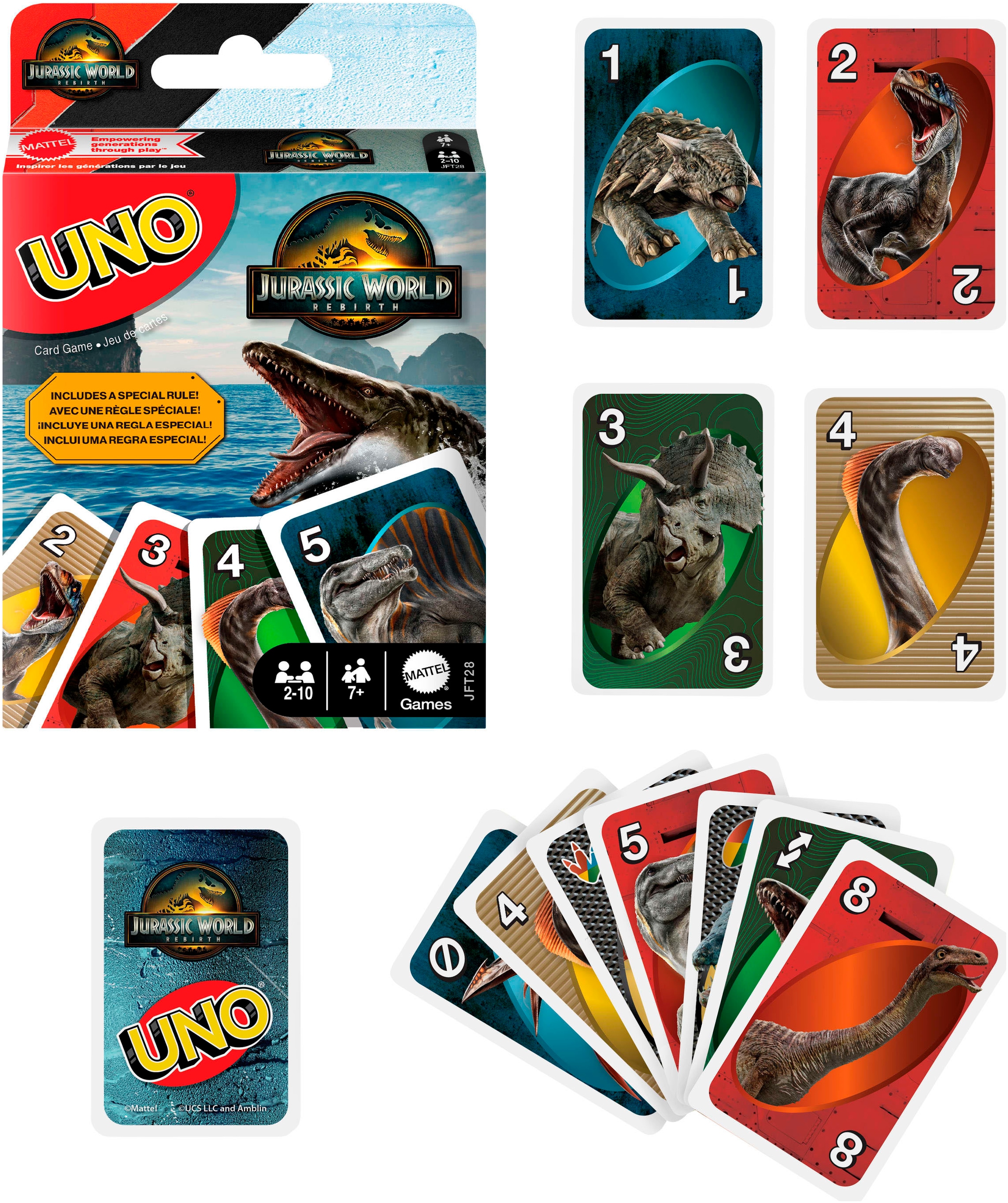 Mattel games Spiel »Jurassic World Rebirth, UNO«