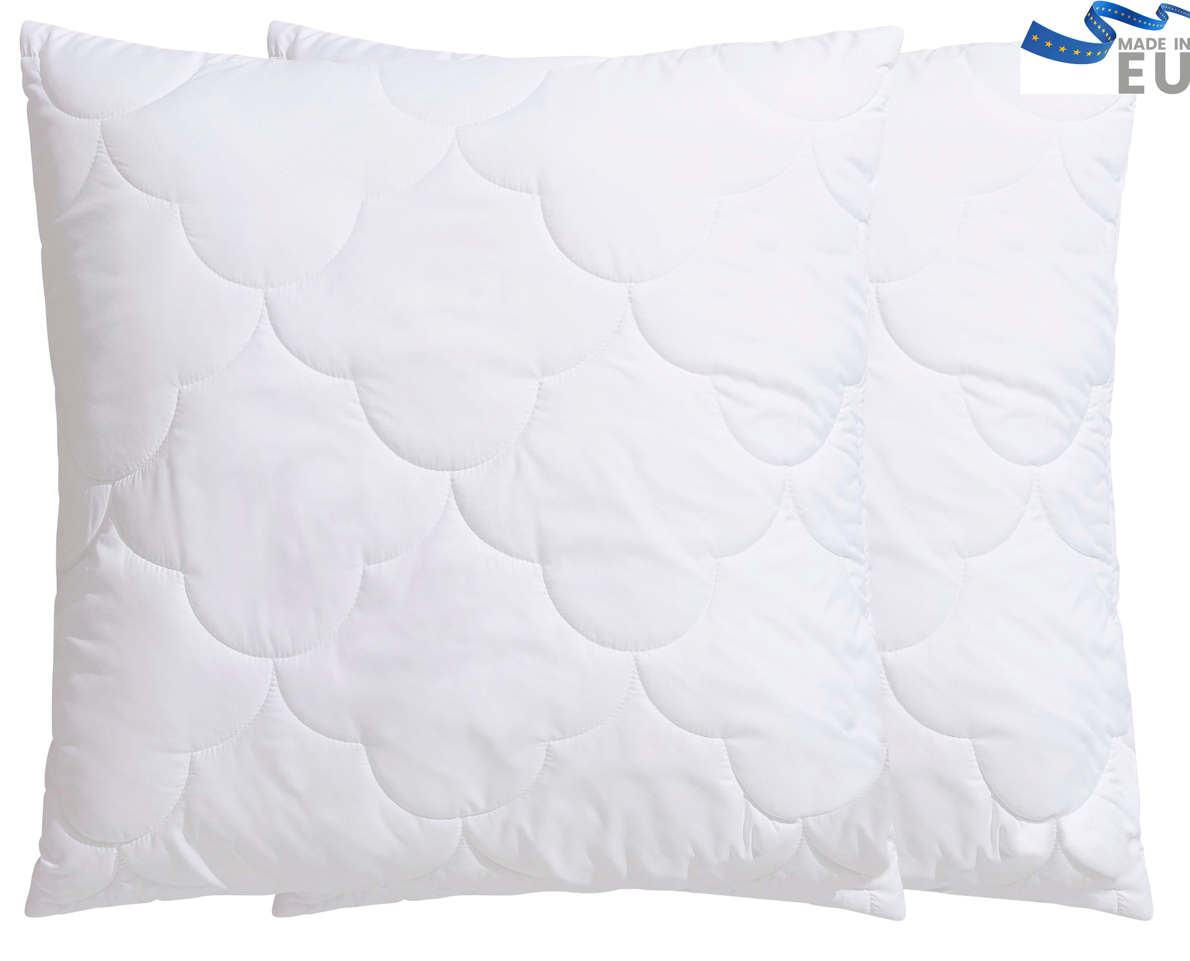 OTTO home Microfaserkissen "Mondschein, Kopfkissen 1-tlg. oder 2-tlg. 40x80 oder 80x80 cm" Füllung: Faserbaellchen Spar-Set, 2 Stk. tlg. Kissen, allergiker geeignet (für Hausstauballergiker)