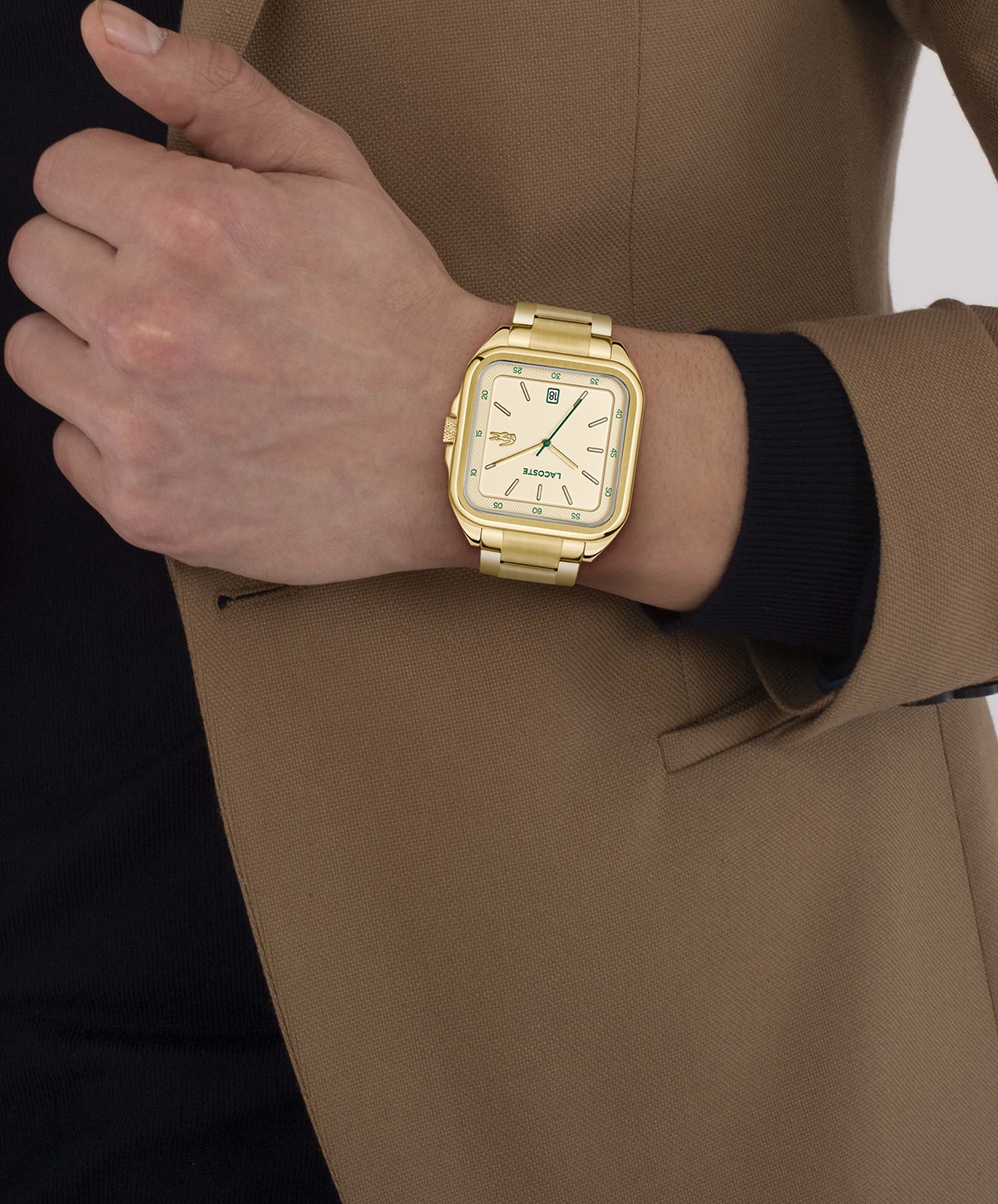 Lacoste Quarzuhr »LACOSTE.12.12 UP« Armbanduhr, Herrenuhr, Edelstahlarmband, analog