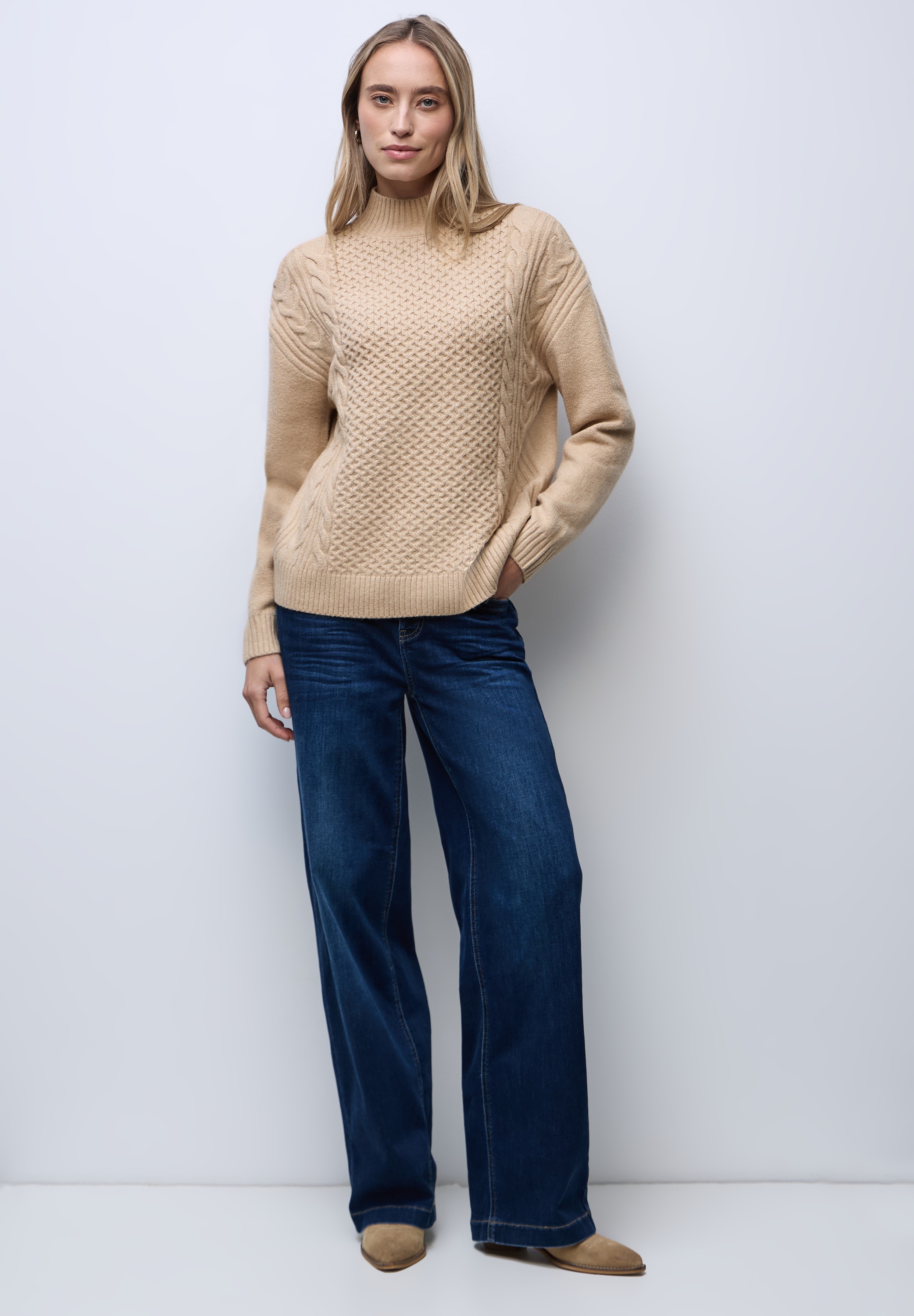 STREET ONE Rollkragenpullover Grobstrick