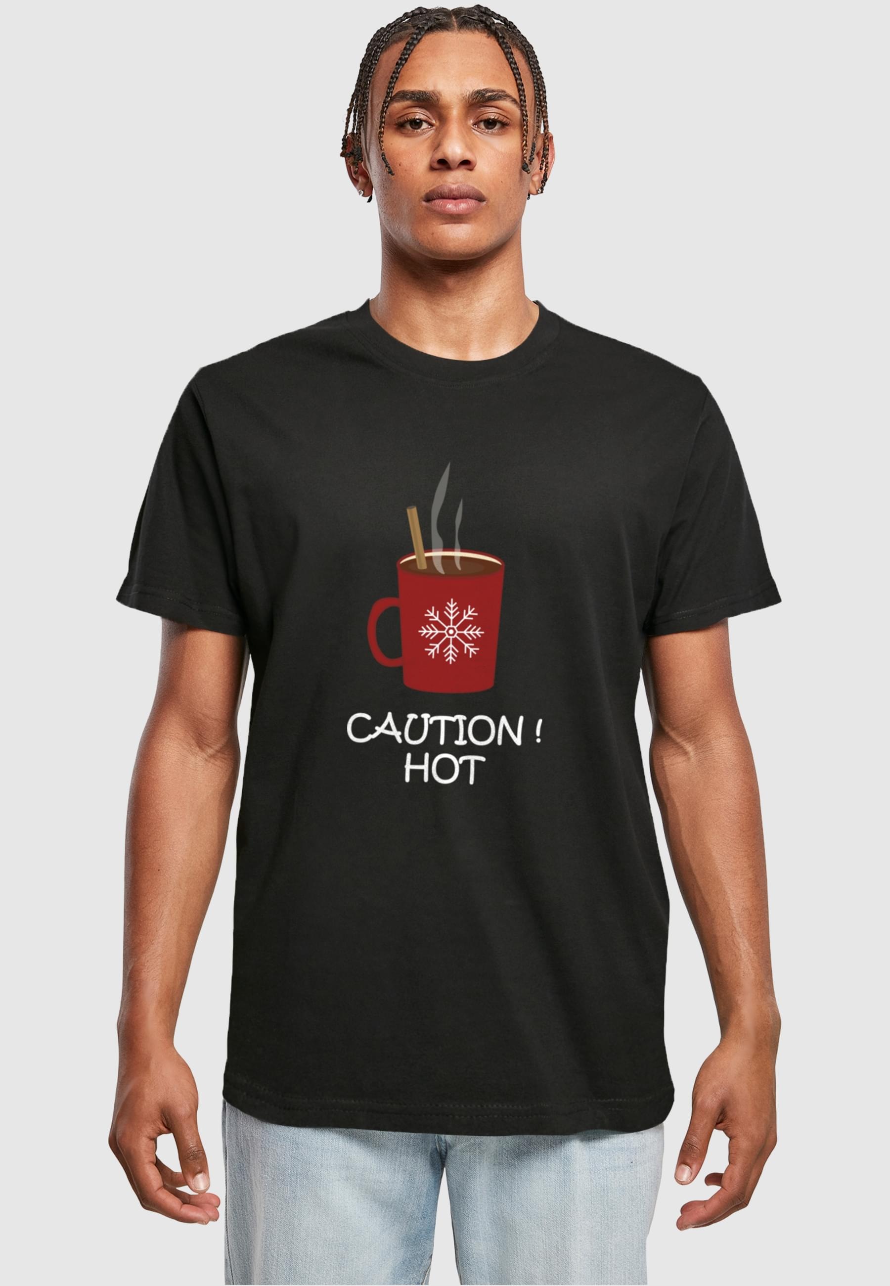 Merchcode T-Shirt »Merchcode Herren Caution Hot T-Shirt Round Neck«, (1 tlg.)