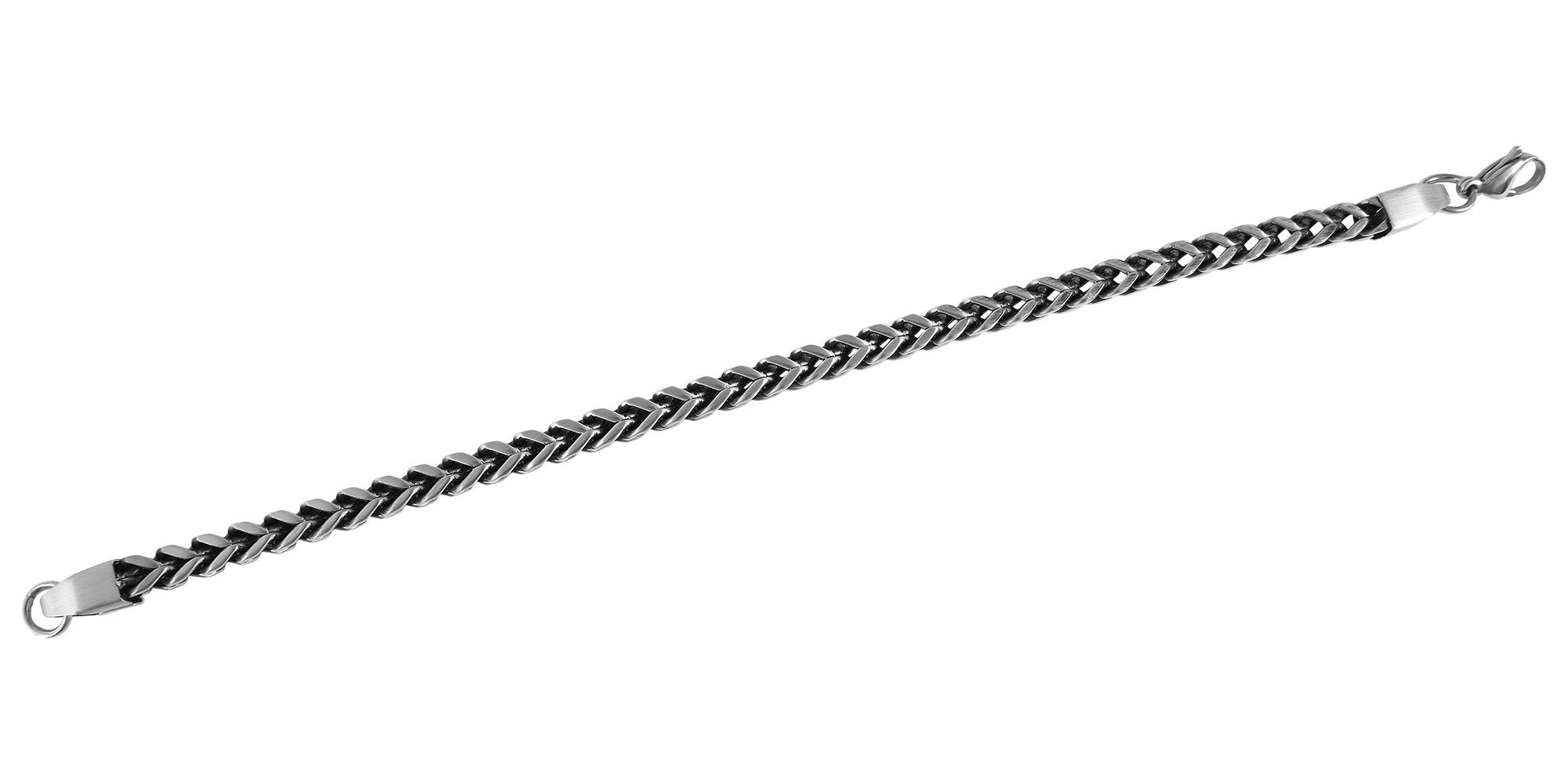 Armband ADELIA´S "Herren Armband – Panzerarmband aus Edelstahl 24 cm", silber, Armbänder, Herren, 24cm, Edelstahl, Armband, Schöne Geschenkidee zum Muttertag