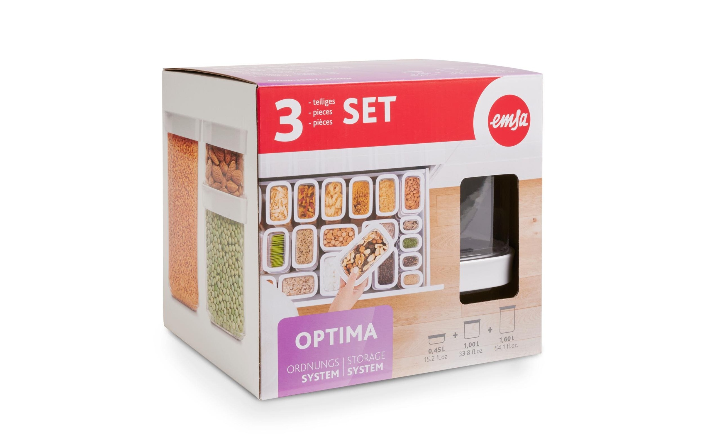 Emsa Vorratsdose »Optima 3 Stück Transparent«