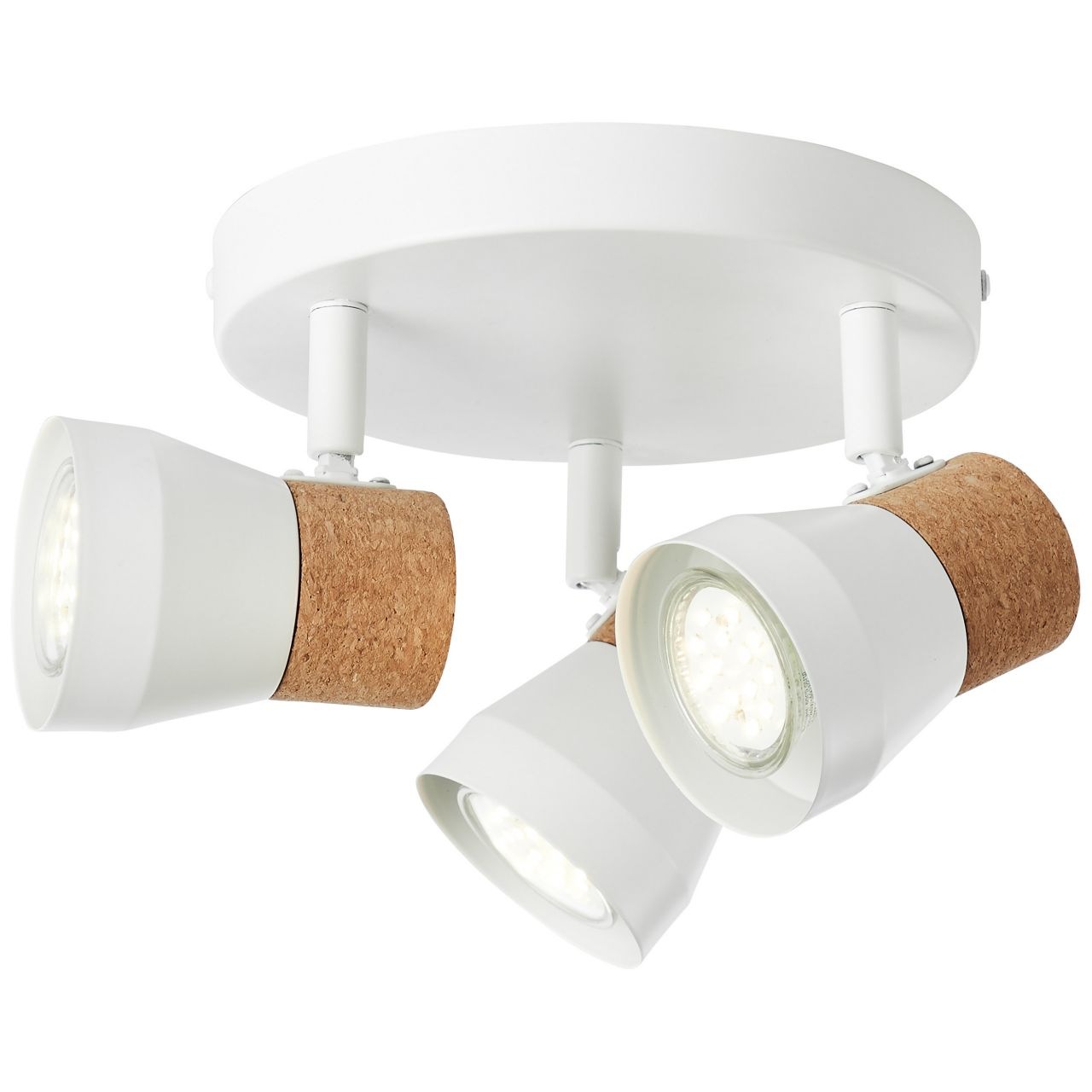 Brilliant Deckenstrahler »Moka« GU10 1 Stk. Spotrondell 3flg weiß matt/braun