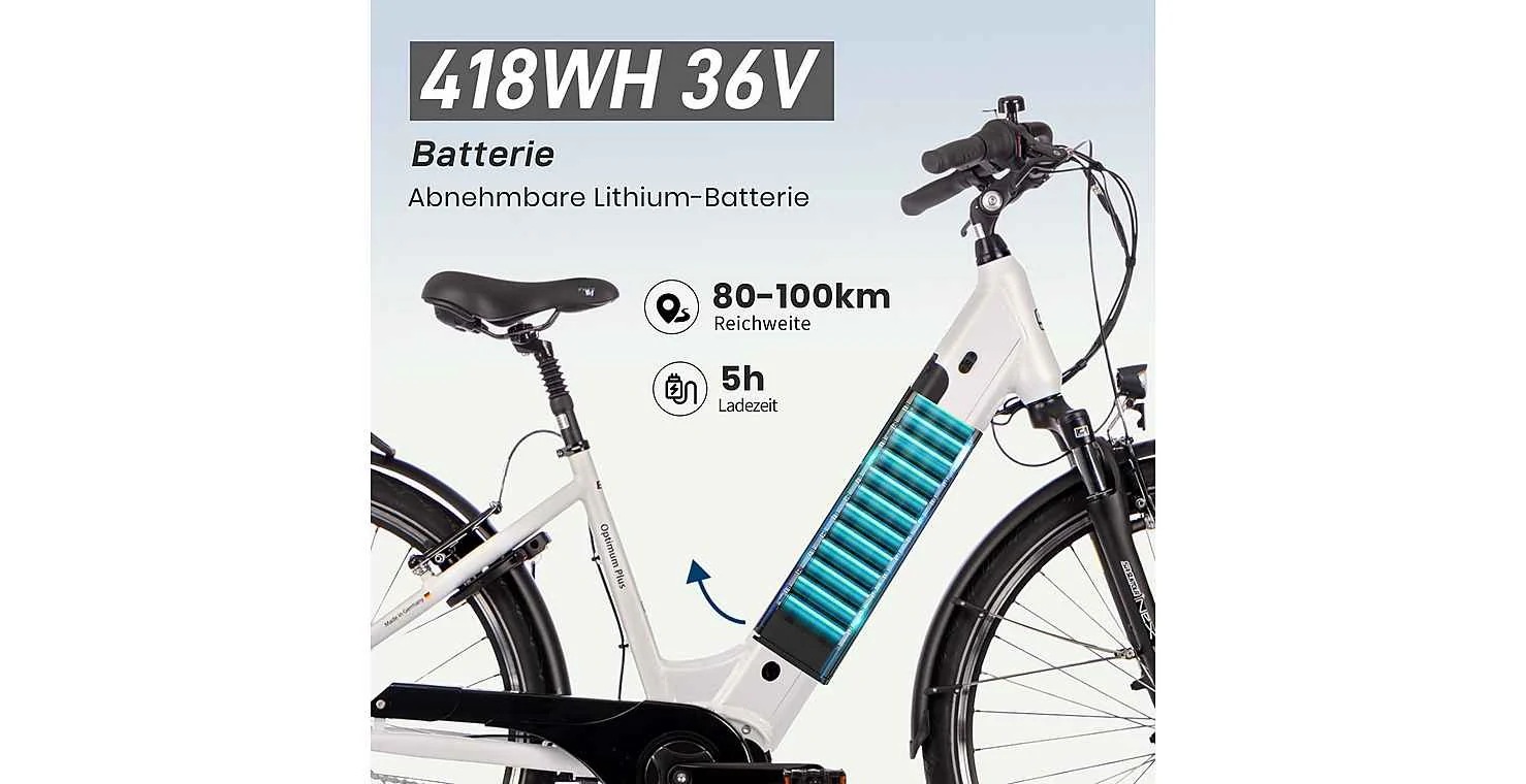 SAXONETTE »SAXONETTE E-Bike Cityrad Optimum Plus« 7 Gang Nabenschaltung Mittelmotor 250 W Packung,  (mit integr. Akku), Elektrofahrrad für Alltag und Einkauf