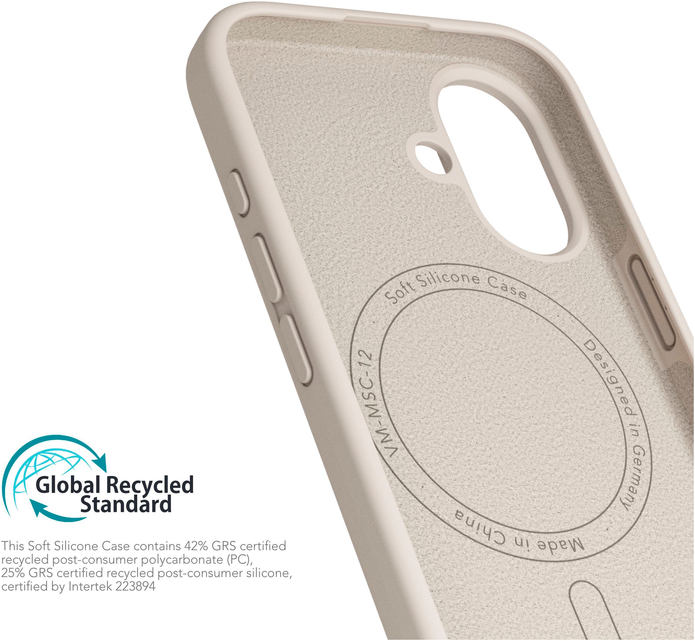 VONMÄHLEN Smartphone-Hülle »iPhone 16, Soft Silicone Case - Cream«