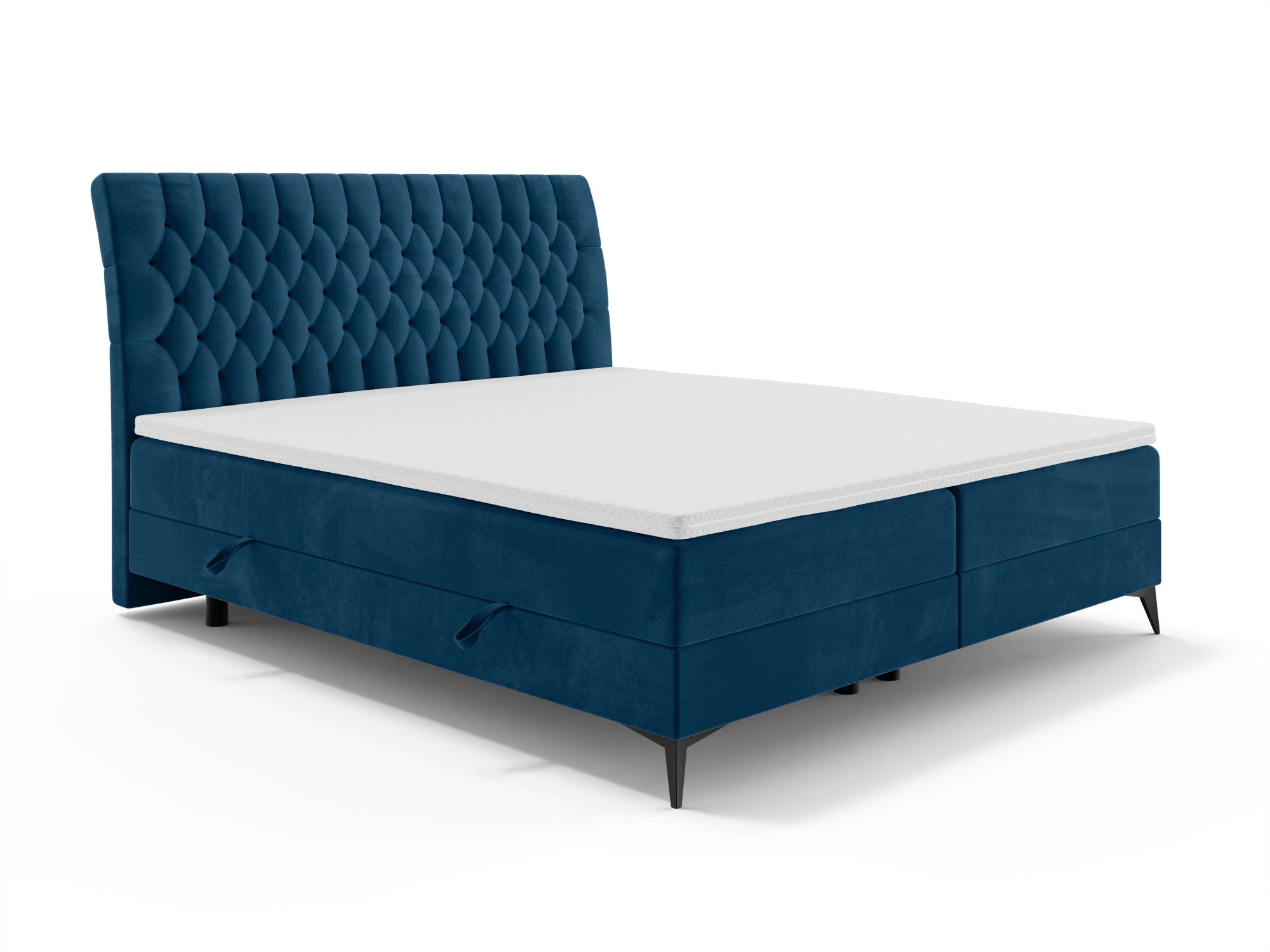 Leonique Polsterbett »SYDNEE mit Matratze und Topper, in 2 Breiten (160 und 180 cm)«, Boxspringbett mit Kopfteil, Bettkasten, Matratze (BFK/TFK) und Topper