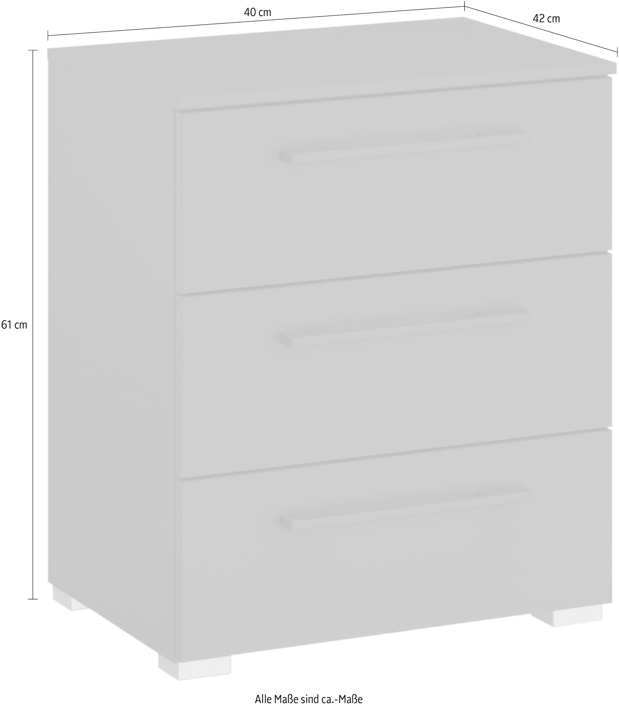 rauch Nachtkommode »Skat Pure«, mit 3 Schubladen in puristischem Design