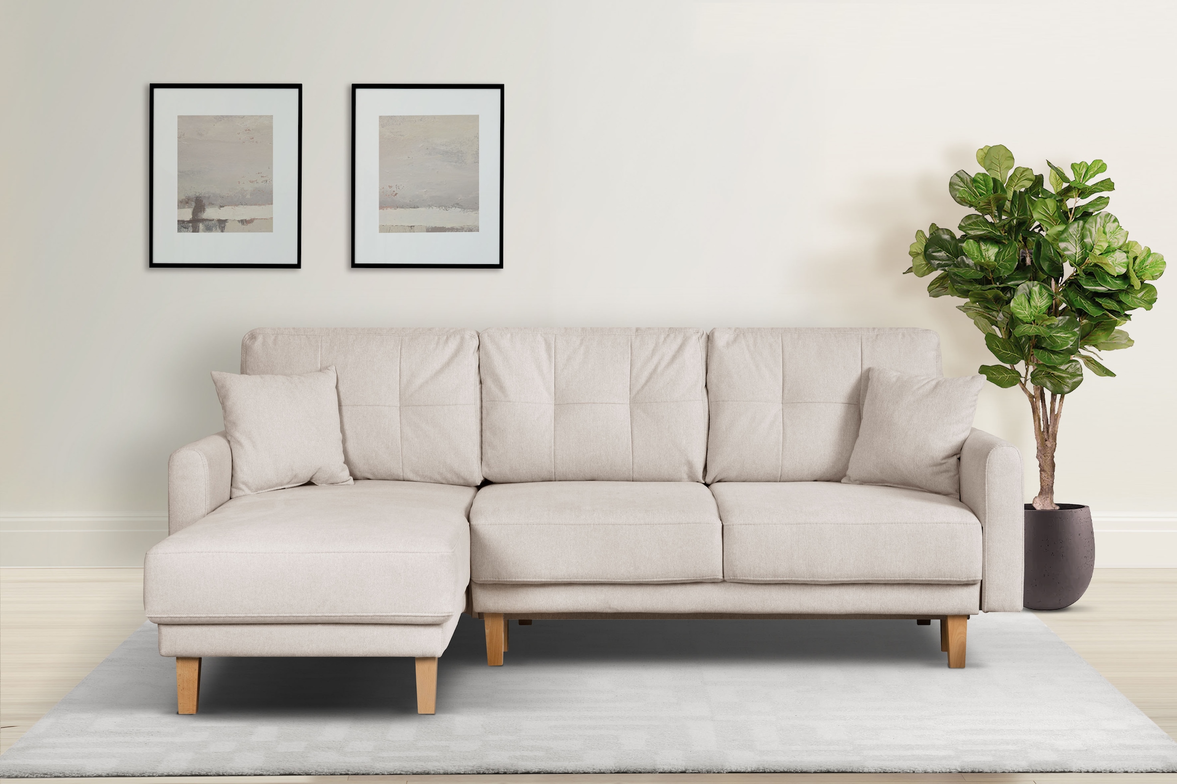 Home affaire Ecksofa "TRIPLO optionale Schlafsofa mit Bettkasten, Maße B/T/ günstig online kaufen