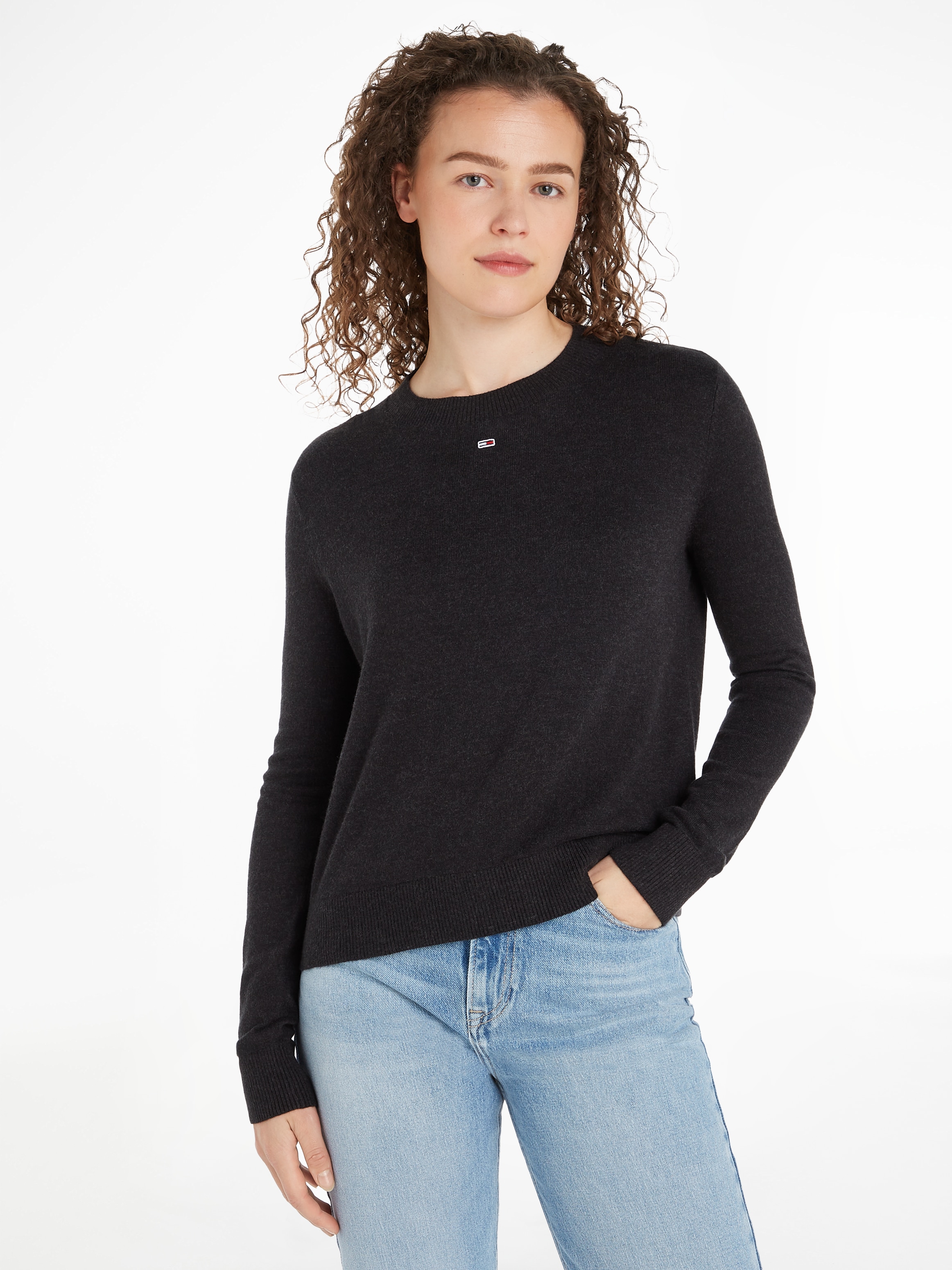 Strickpullover »TJW ESSENTIAL CREW NECK SWEATER«, mit Logostickerei