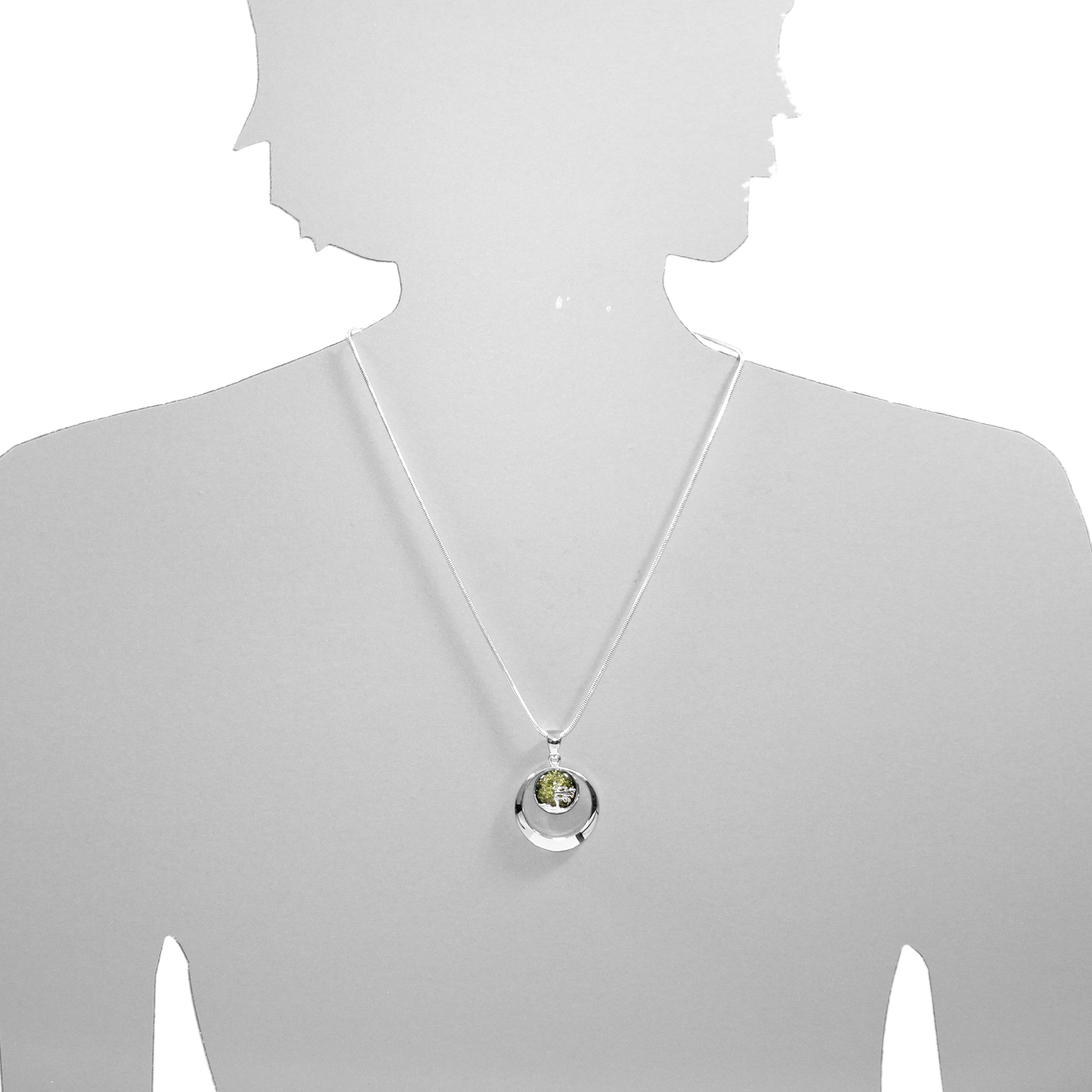 OSTSEE-SCHMUCK Kettenanhänger »- Windflüchter 30 mm - Silber 925/000 - Bernstein«