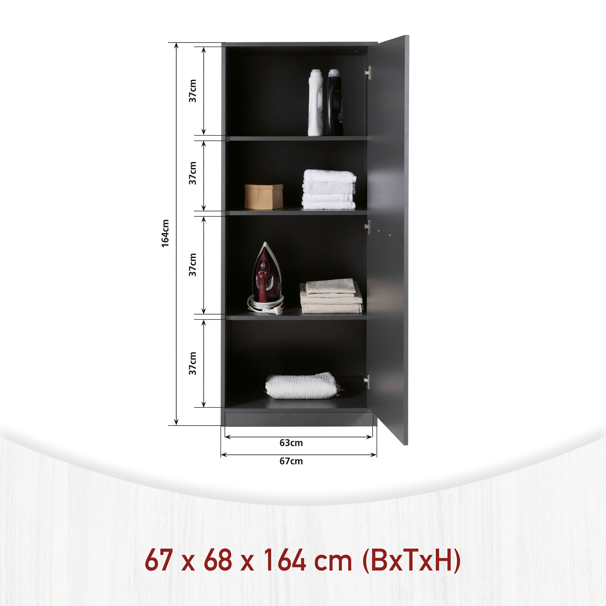 Inter Link Mehrzweckschrank-Set »Norela, Modulares Waschmaschinen-Set mit Hochschrank & Stauraum« 4 Stk. tlg.